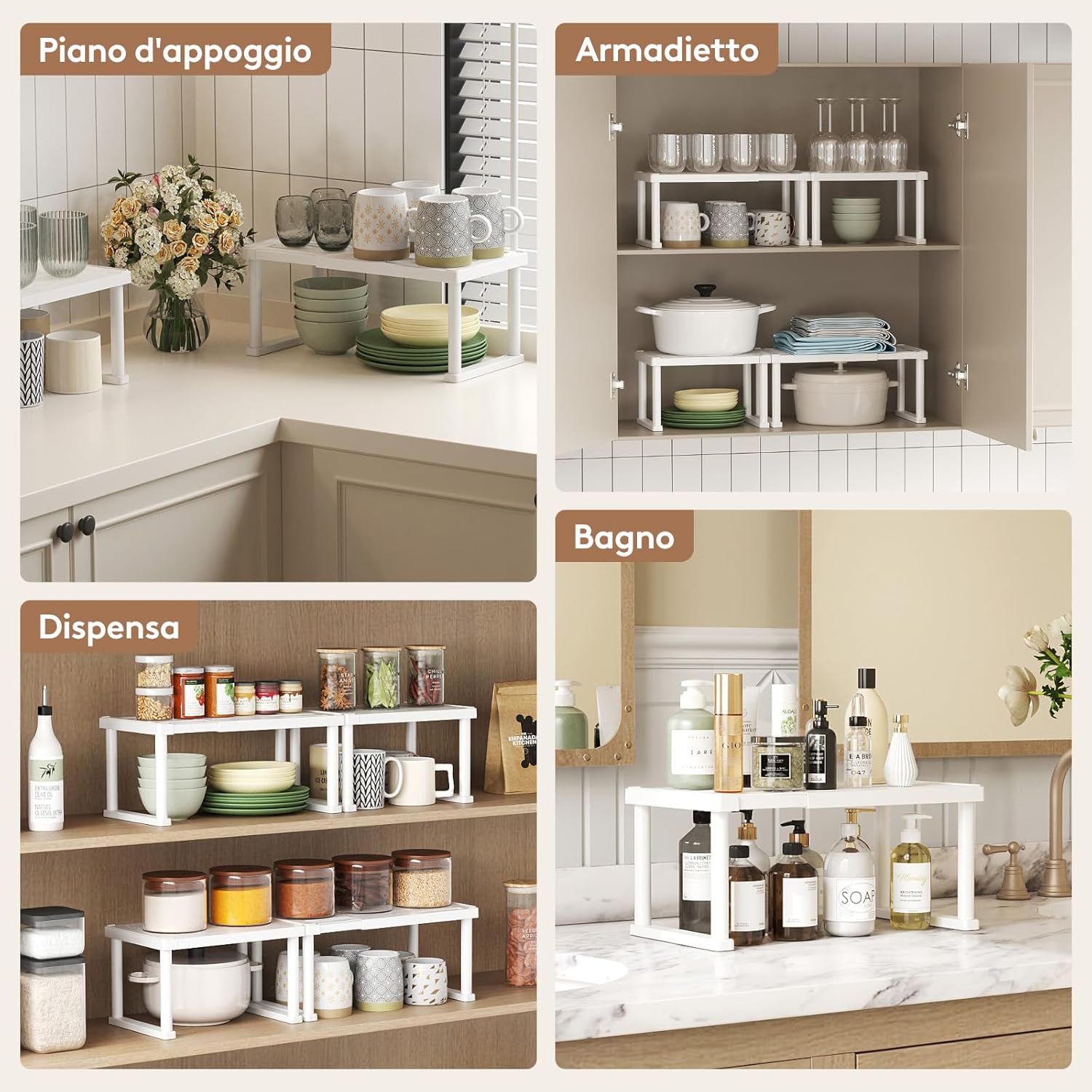 Lifewit Ripiani Cucina Salvaspazio Espandibili 2 Pezzi - immagine 5