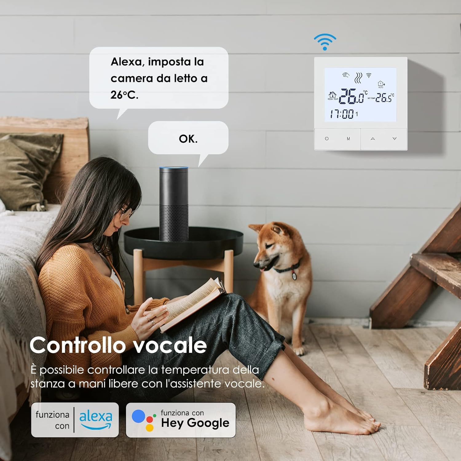 Termostato WiFi Programmabile per Riscaldamento Caldaia - immagine 3
