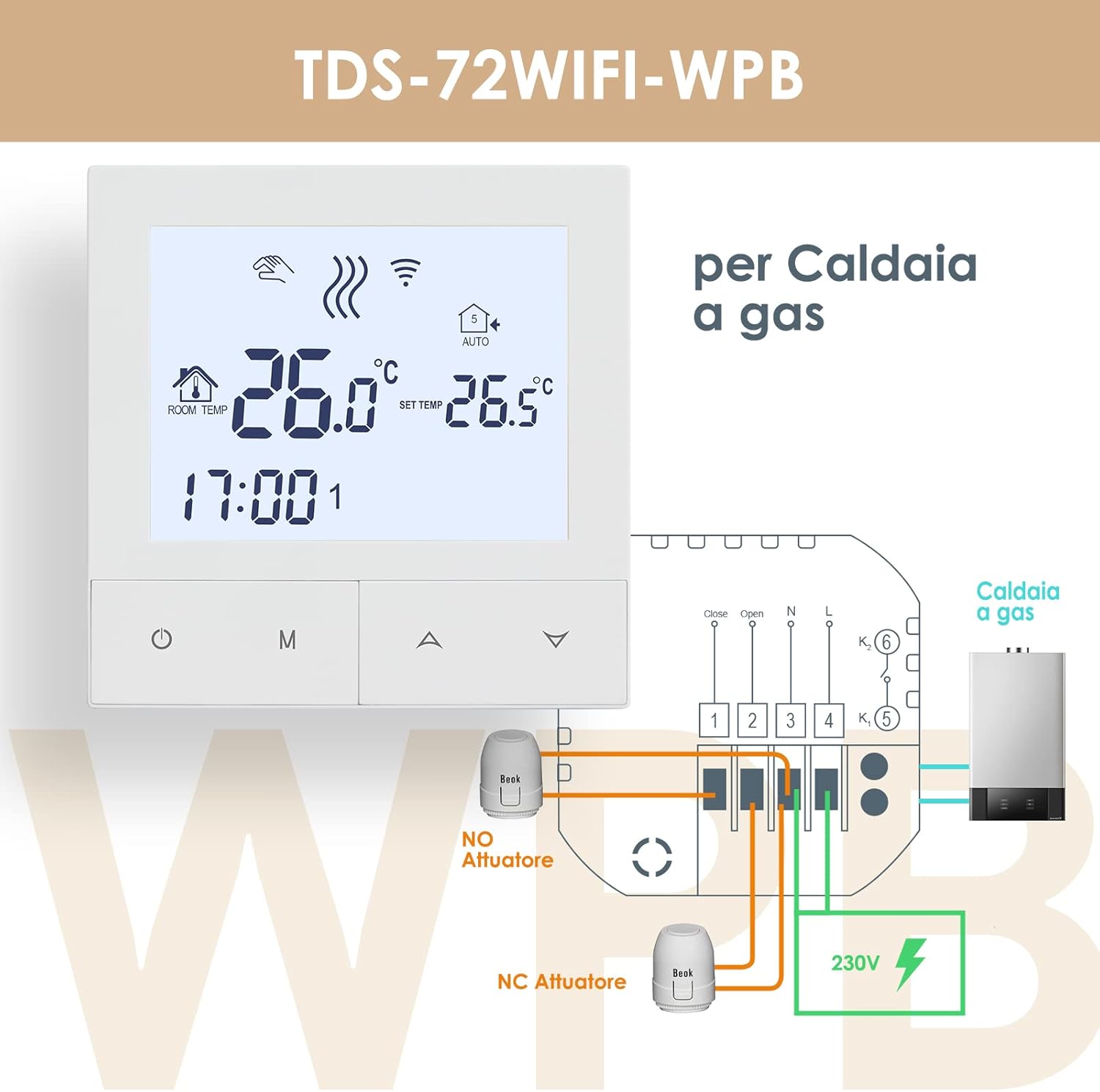 Termostato WiFi Programmabile per Riscaldamento Caldaia - immagine 6