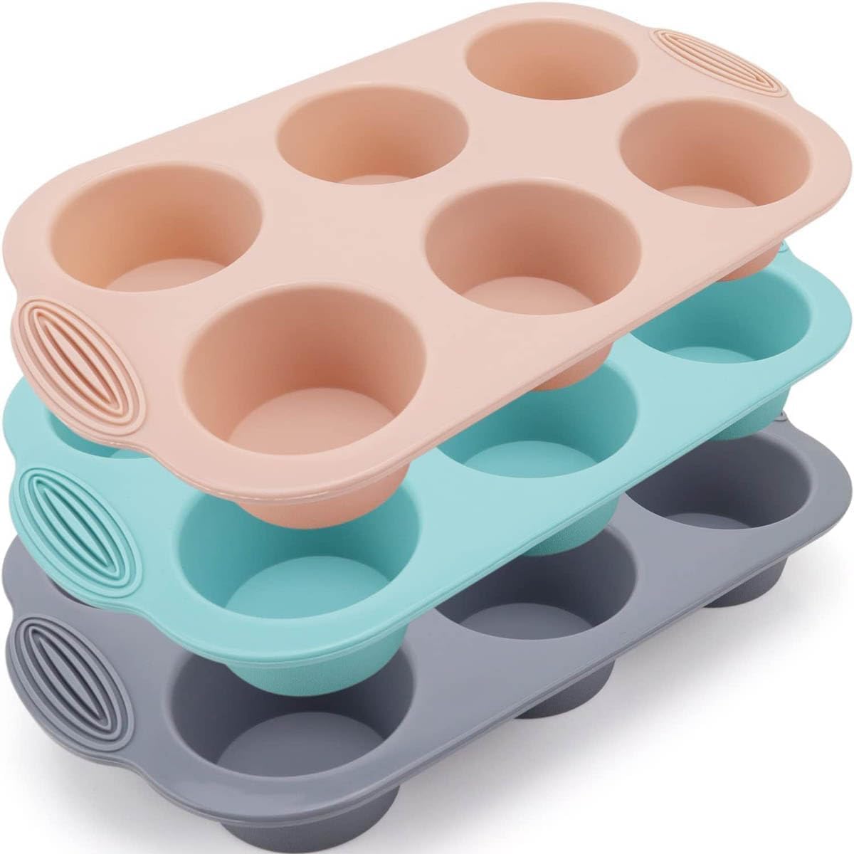 3 Pezzi Stampo per Muffin in Silicone - immagine 1