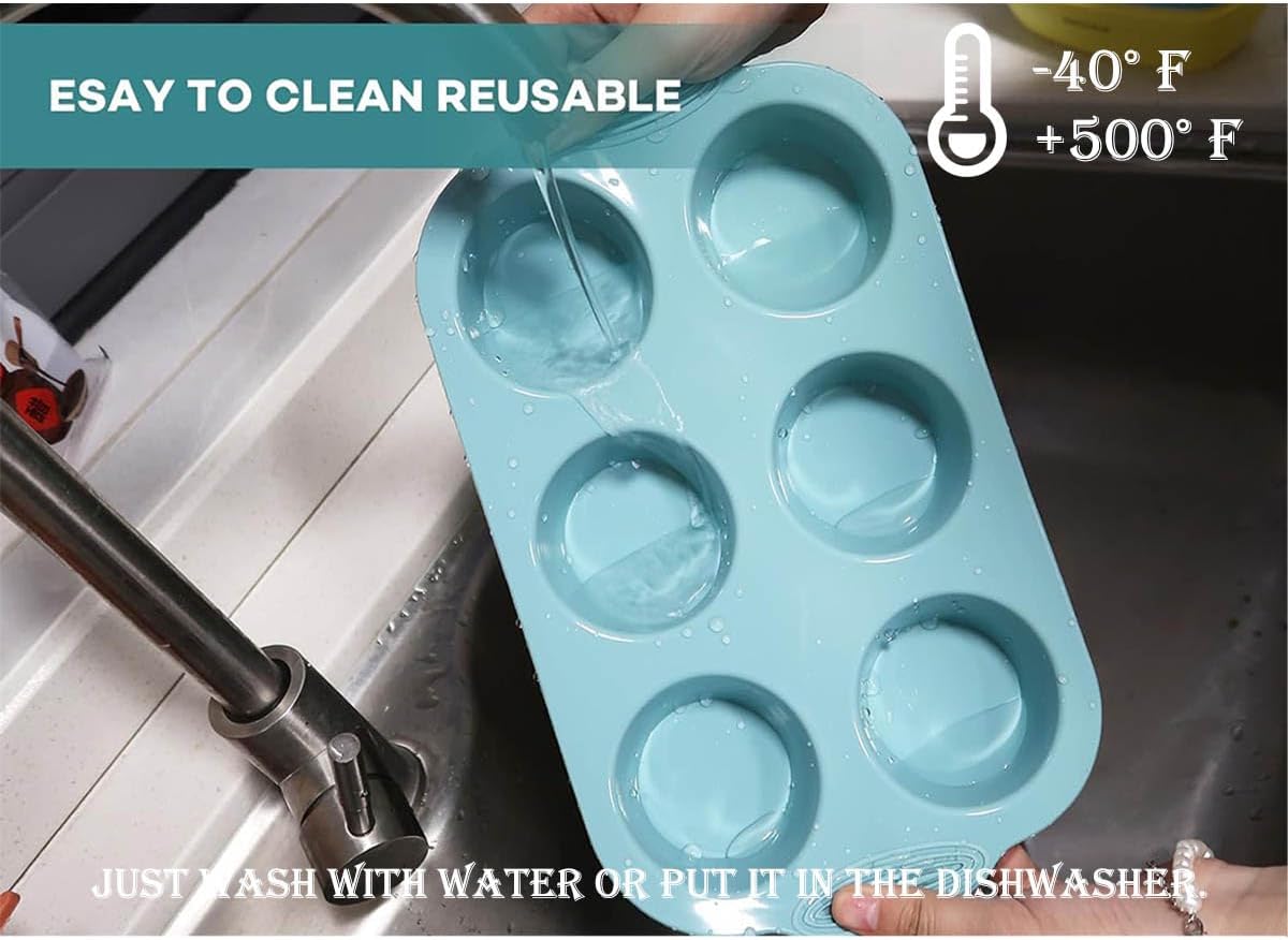 3 Pezzi Stampo per Muffin in Silicone - immagine 6