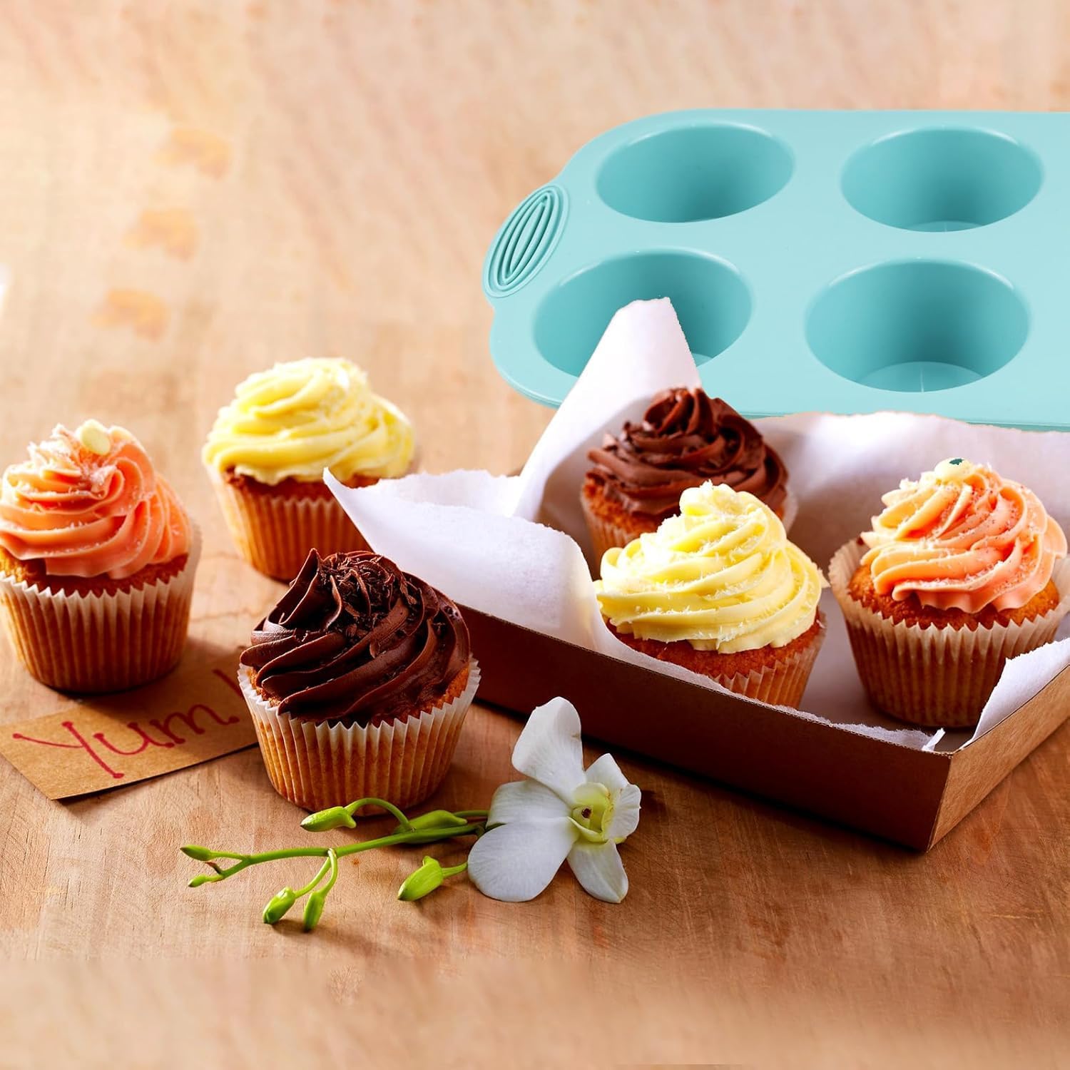3 Pezzi Stampo per Muffin in Silicone - immagine 7