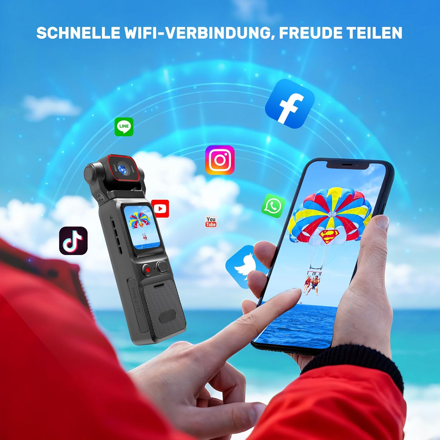 Mini Vlog Camera 4K con Stabilizzazione 6 assi - immagine 7