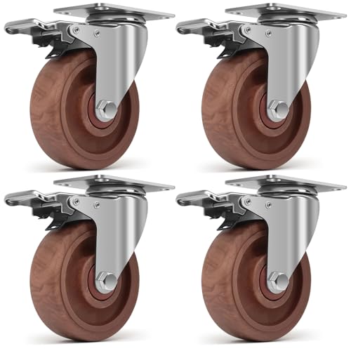 Ruote per Carichi Pesanti 100mm con Freno (Set da 4)