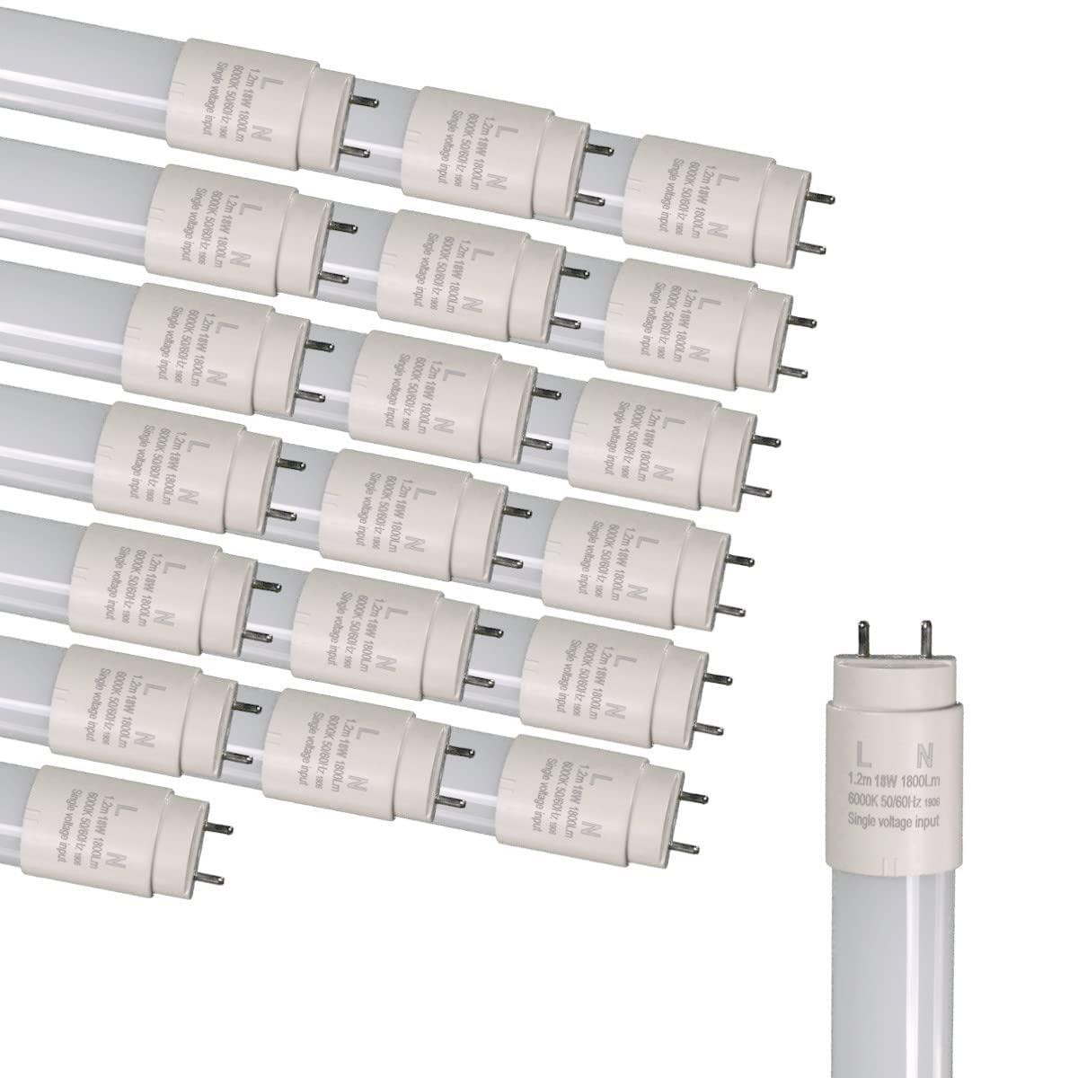 Jandei 20x Tubo LED 120cm 18W Bianco Freddo | Velz