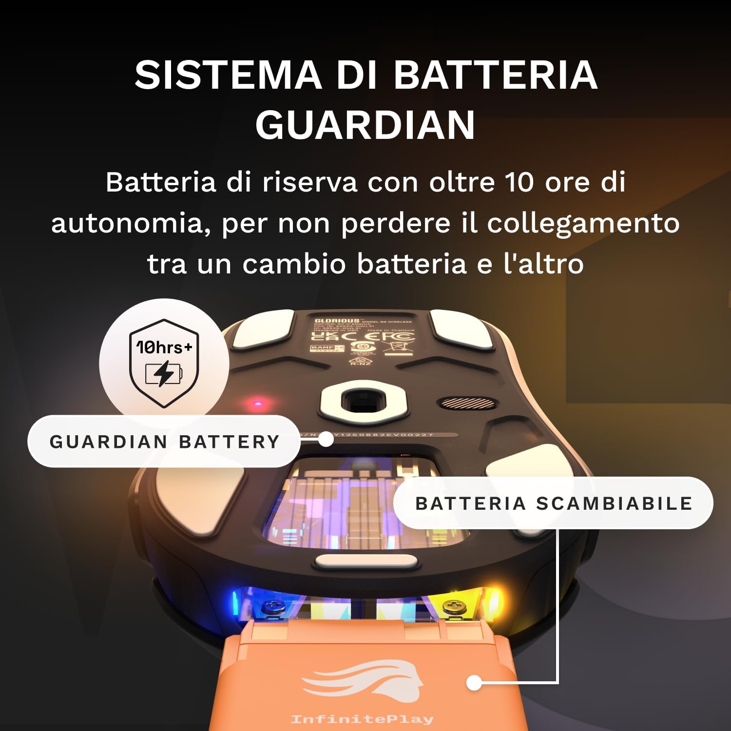 Glorious Gaming - Model O3 Mouse Gaming Wireless RGB - immagine 3