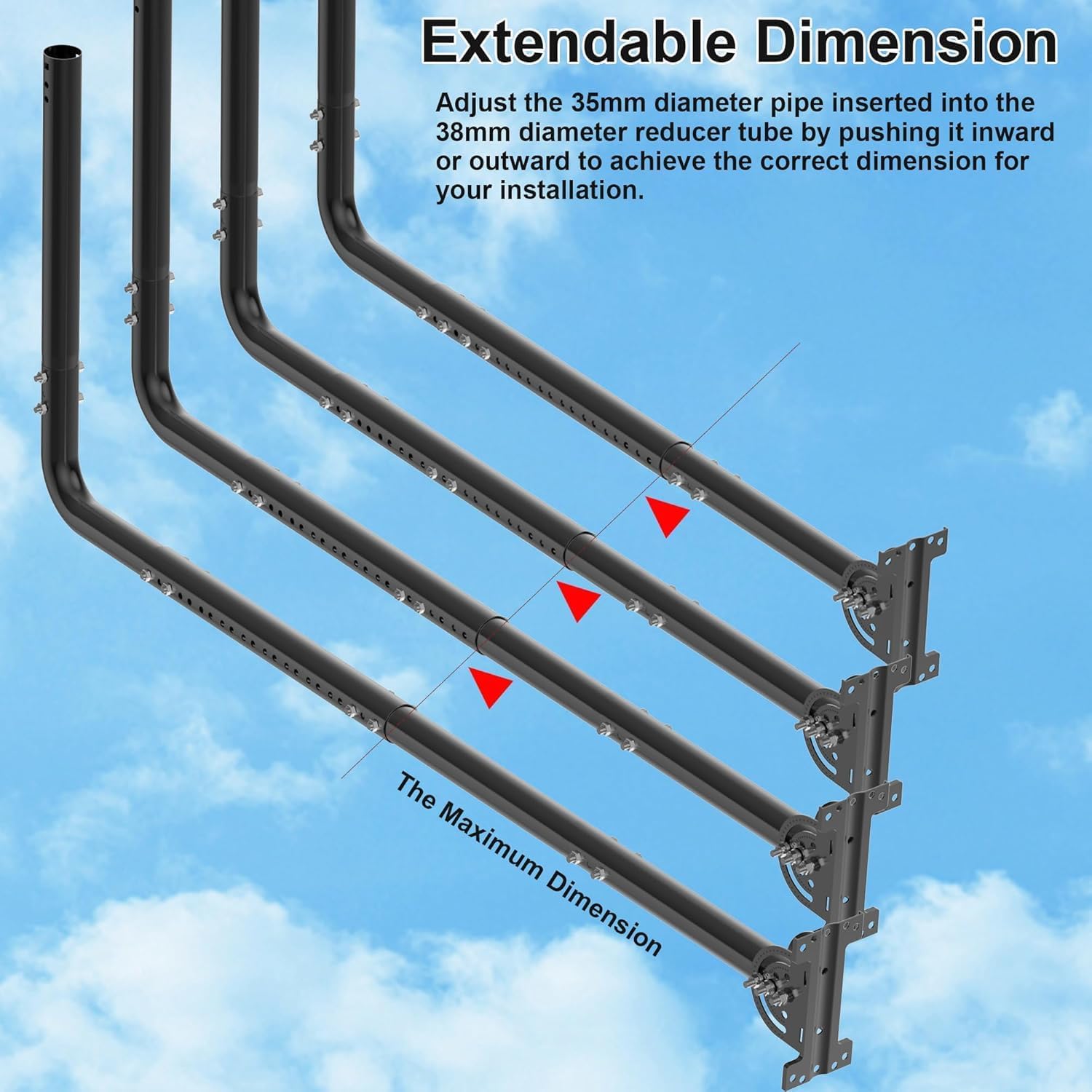Staffa a Muro Regolabile per Antenna con Gomito 90° - immagine 5
