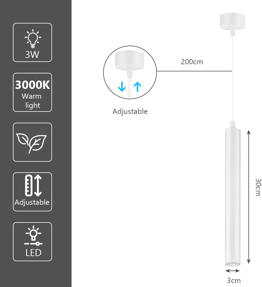 Hotut Lampada a Sospensione Lunga 30cm, 2 Pezzi - immagine 2