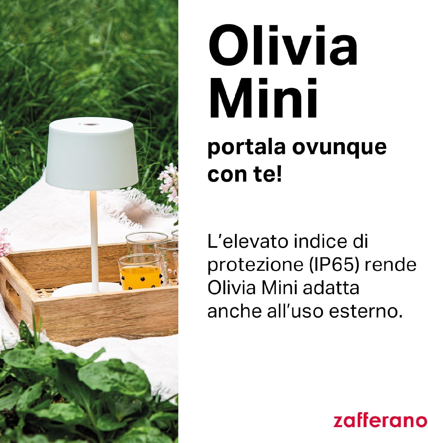 Zafferano Lampada Olivia Mini Portatile e Ricaricabile - immagine 3