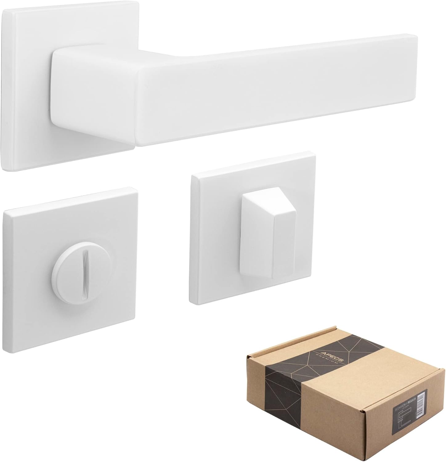 Apecs Maniglia per Porte Interne REGULUS WC, Bianco Opaco