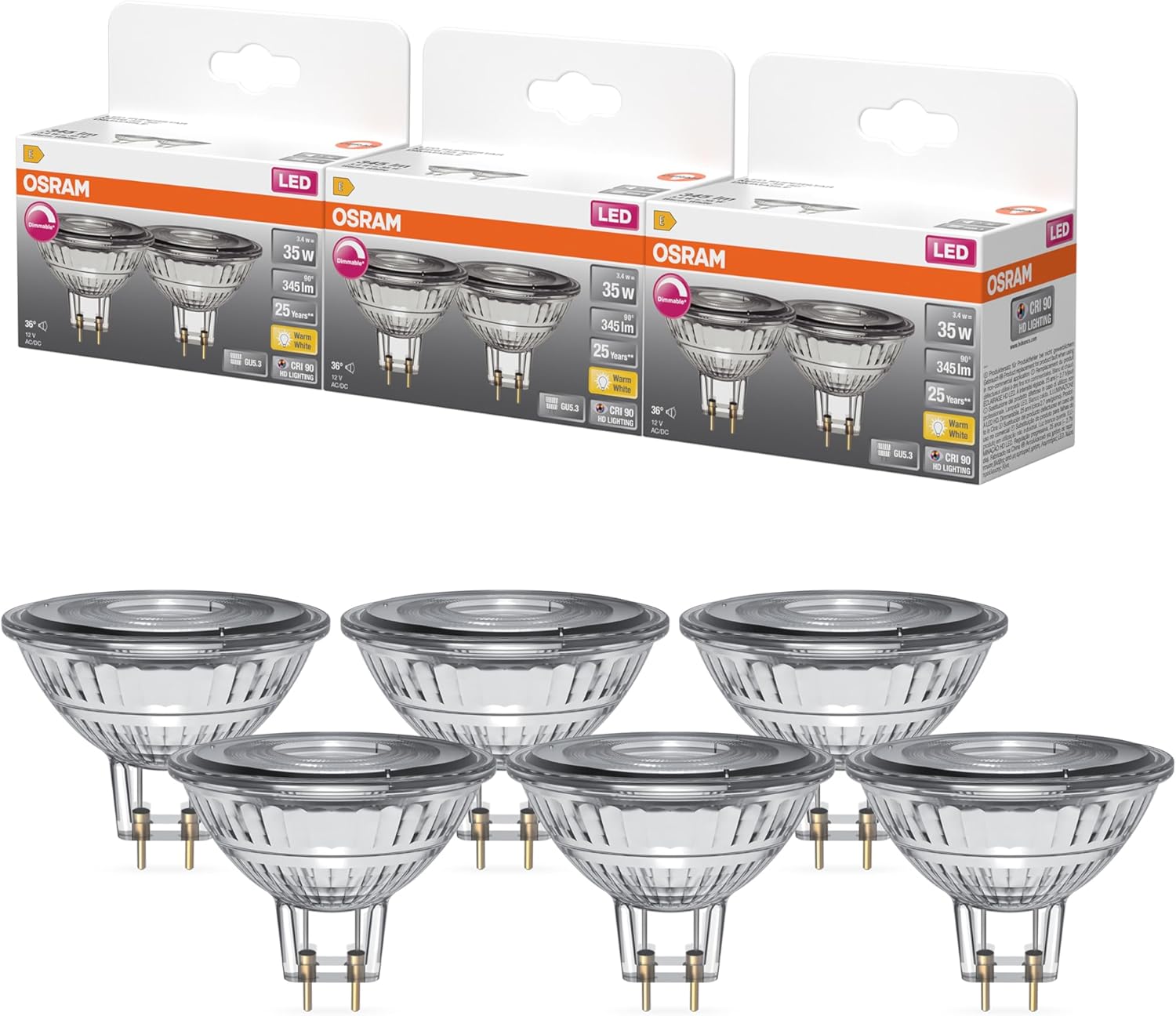 Osram Superstar MR16 - Lampada Spot LED 3,4W GU5.3 (3-Pack) - immagine 1