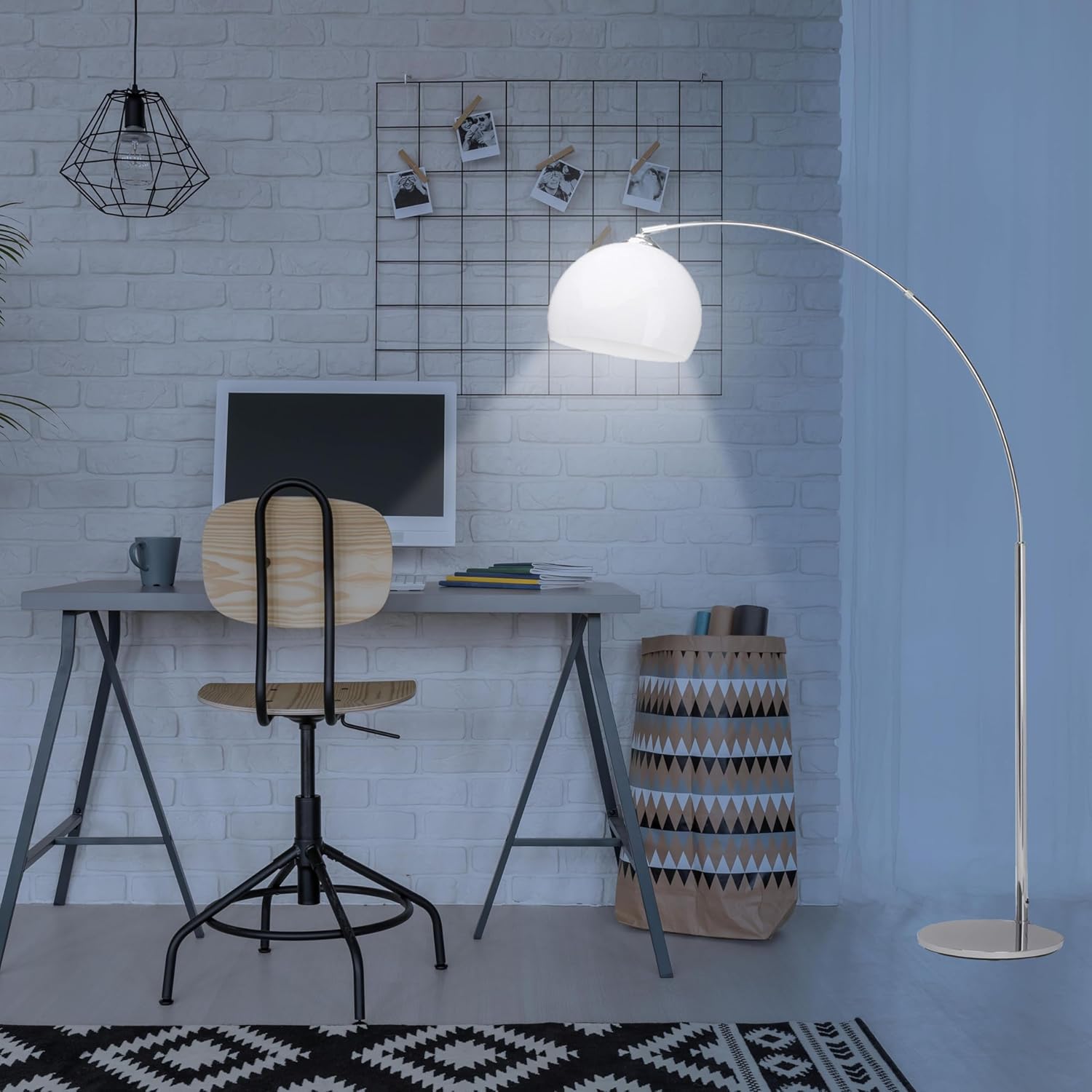 Brilliant Lampada Vessa Bow da Terra 1.7m Cromo/Bianco - immagine 7