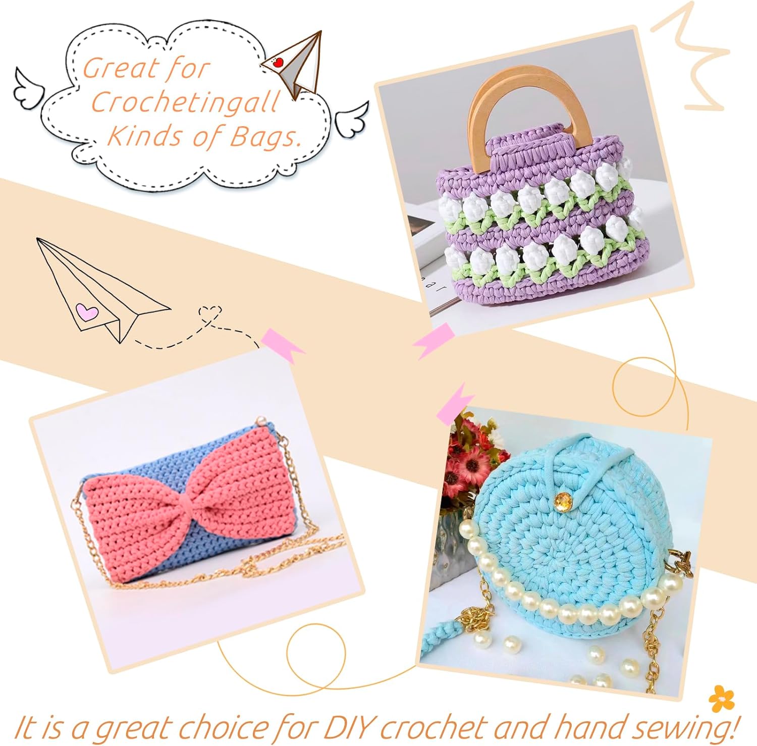 Fettuccia per Borse a Uncinetto 285g/100m, Caffè - immagine 5