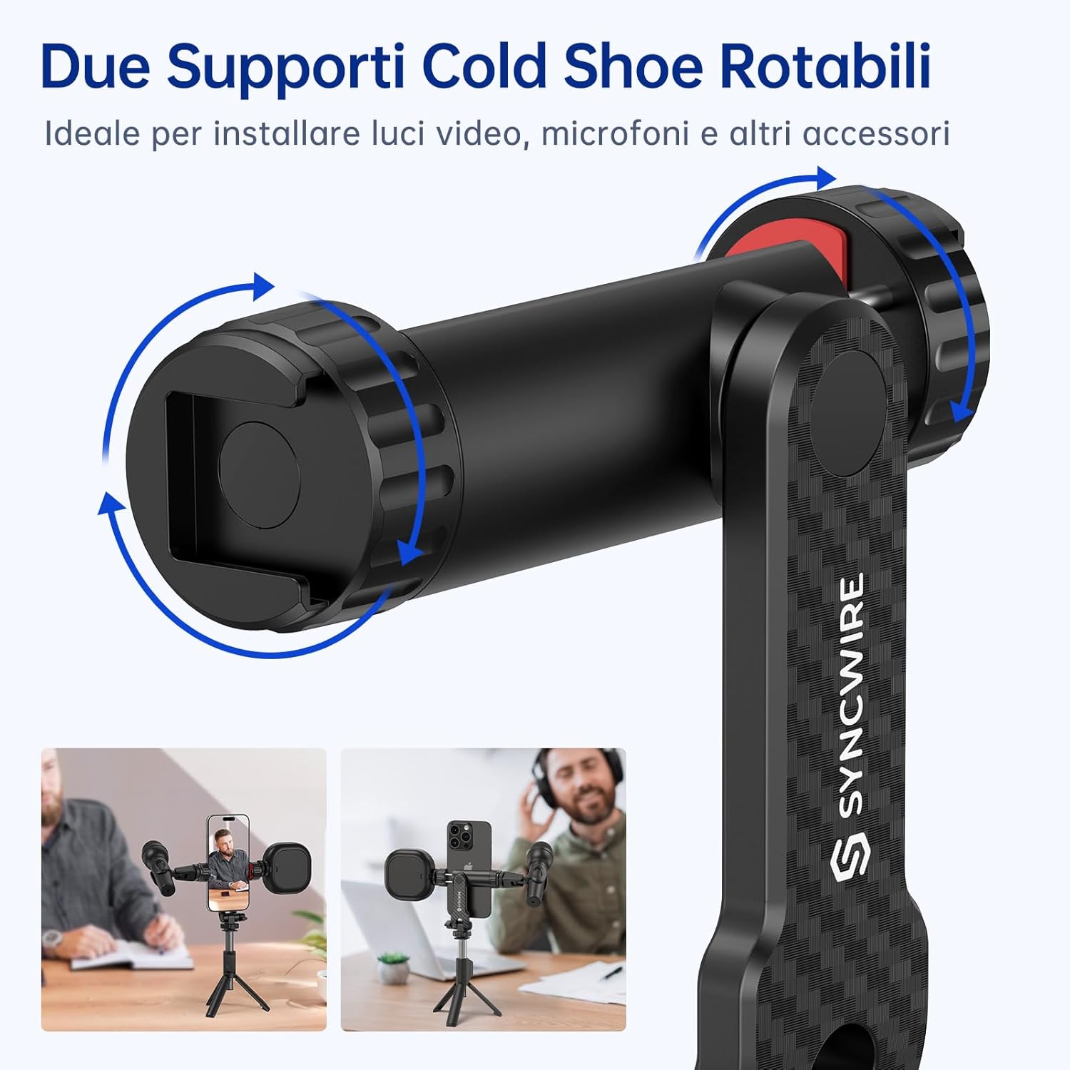 Syncwire Adattatore Cellulare per Treppiedi 360° - immagine 2