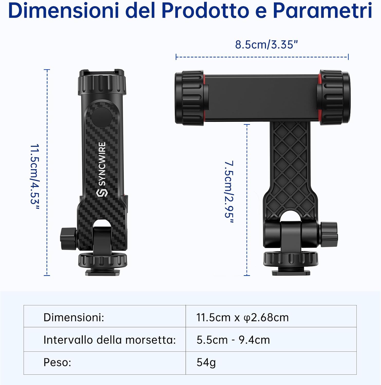 Syncwire Adattatore Cellulare per Treppiedi 360° - immagine 6