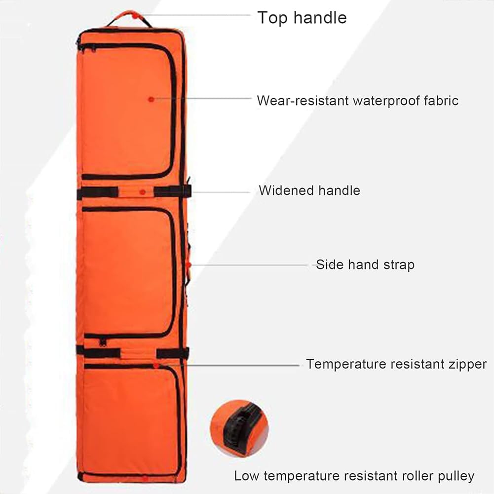 Borsa Imbottita per Snowboard/Sci con Ruote, Blu - immagine 2
