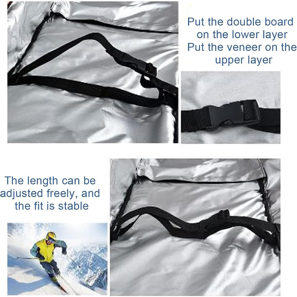 Borsa Imbottita per Snowboard/Sci con Ruote, Blu - immagine 4