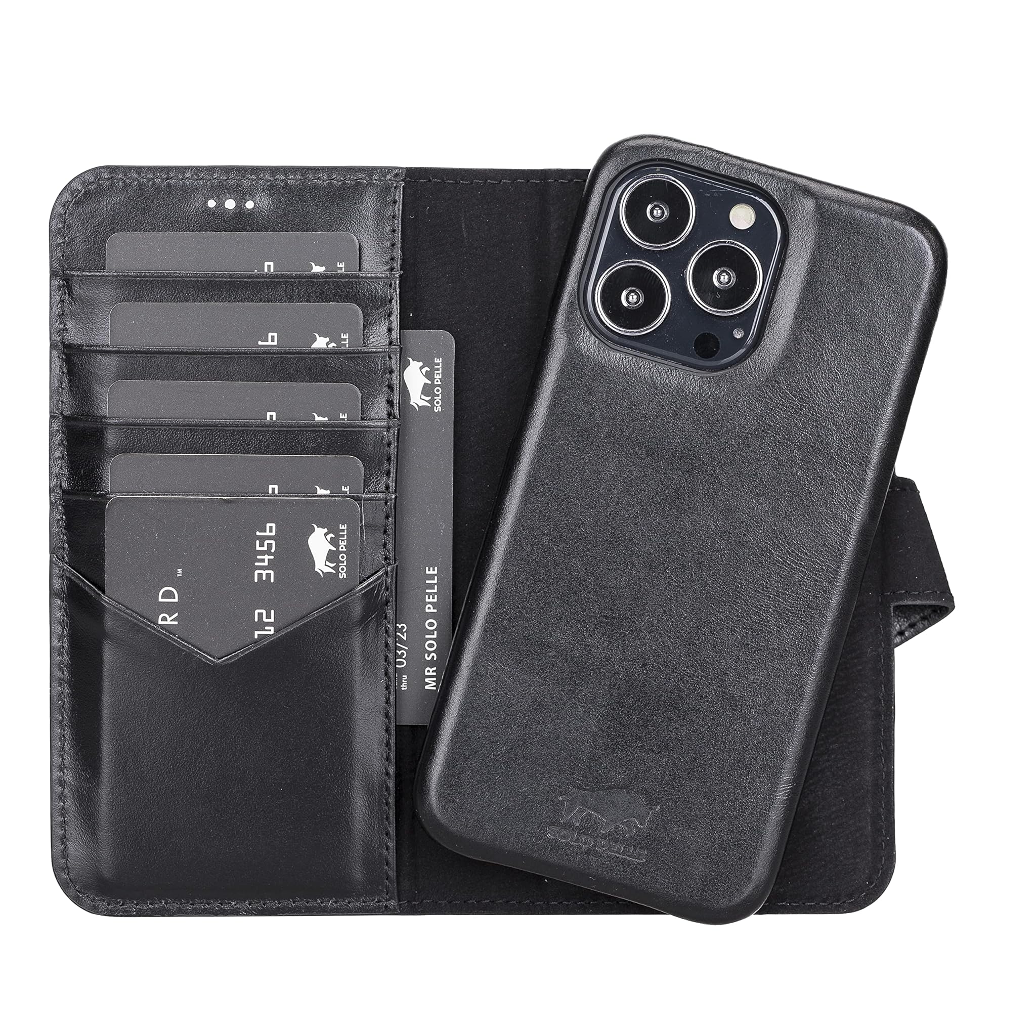 Solo Pelle Custodia 2 in 1 per iPhone 15 Pro 6,1"