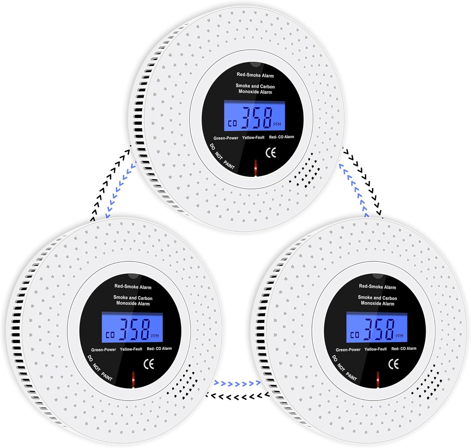 Scondaor Rilevatore Fumo e CO Combinato Wireless 3 Pezzi - immagine 1