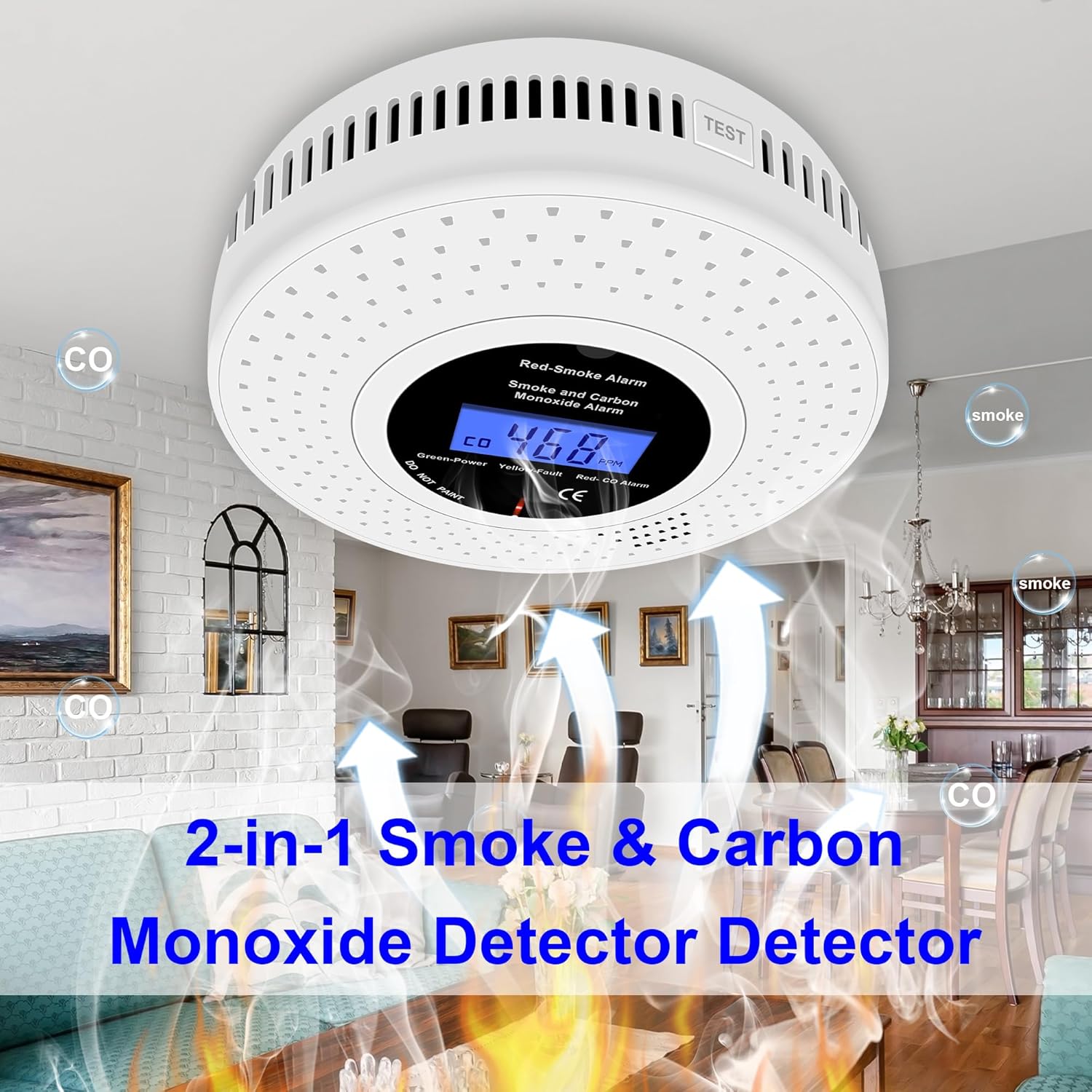 Scondaor Rilevatore Fumo e CO Combinato Wireless 3 Pezzi - immagine 5