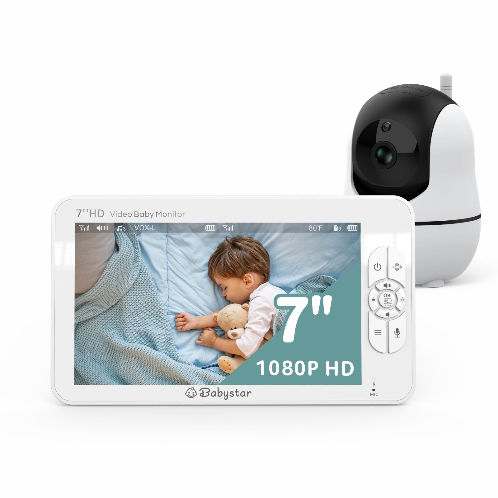Babystar Babyphone con Fotocamera 7 pollici 1080P HD