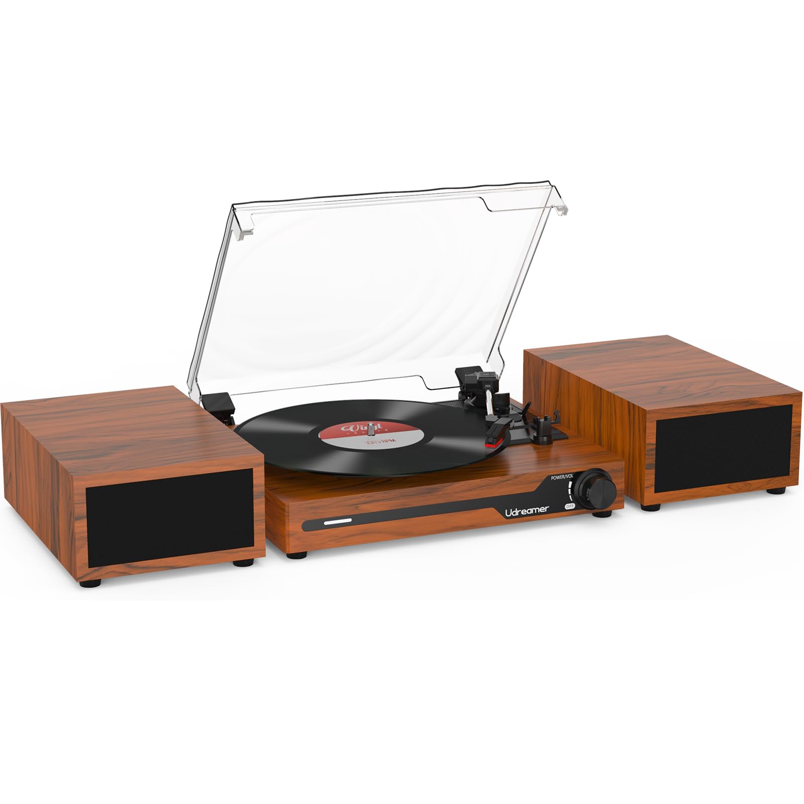Udreamer Giradischi Vintage con 2 Altoparlanti Stereo, Marrone