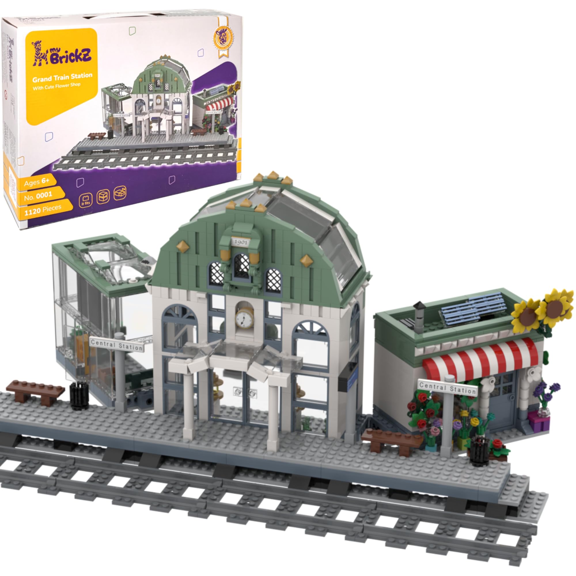 myBrickZ Set 0001 - Grande Stazione Ferroviaria 1.120 mattoncini