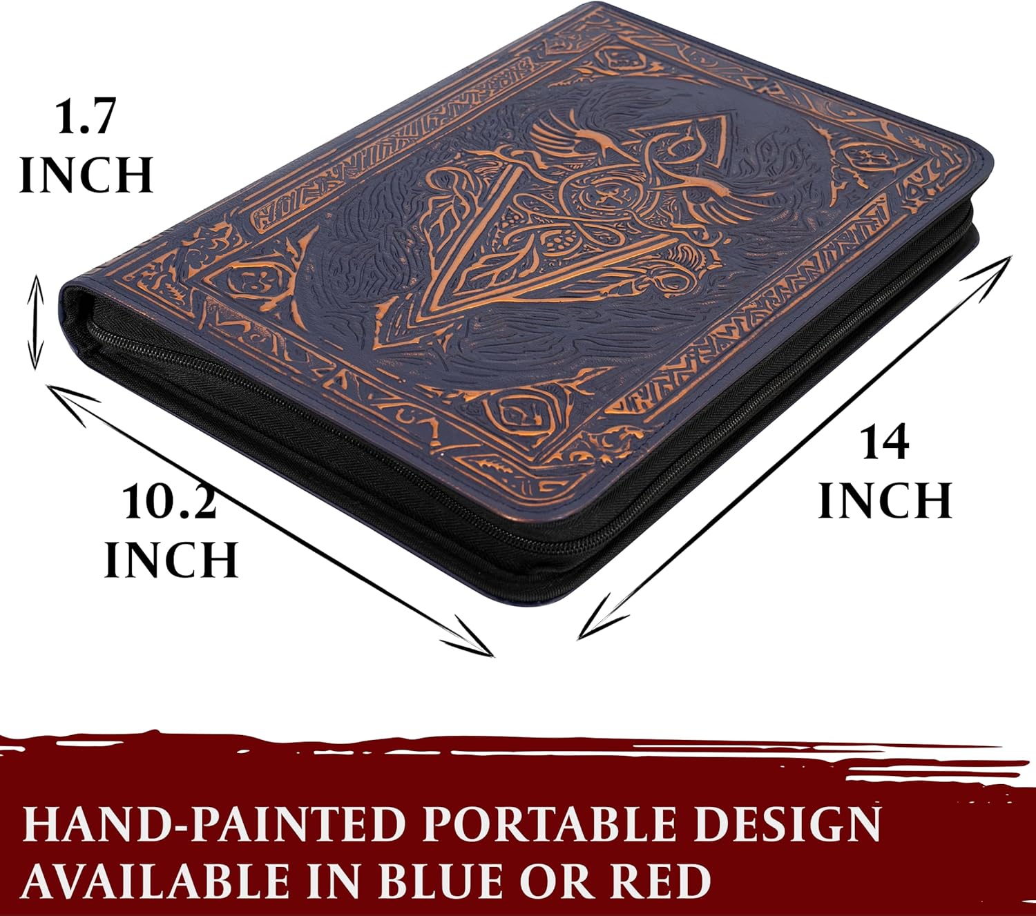 Raccoglitore Carte Collezionabili 9 Tasche con Zip, Blu - immagine 3