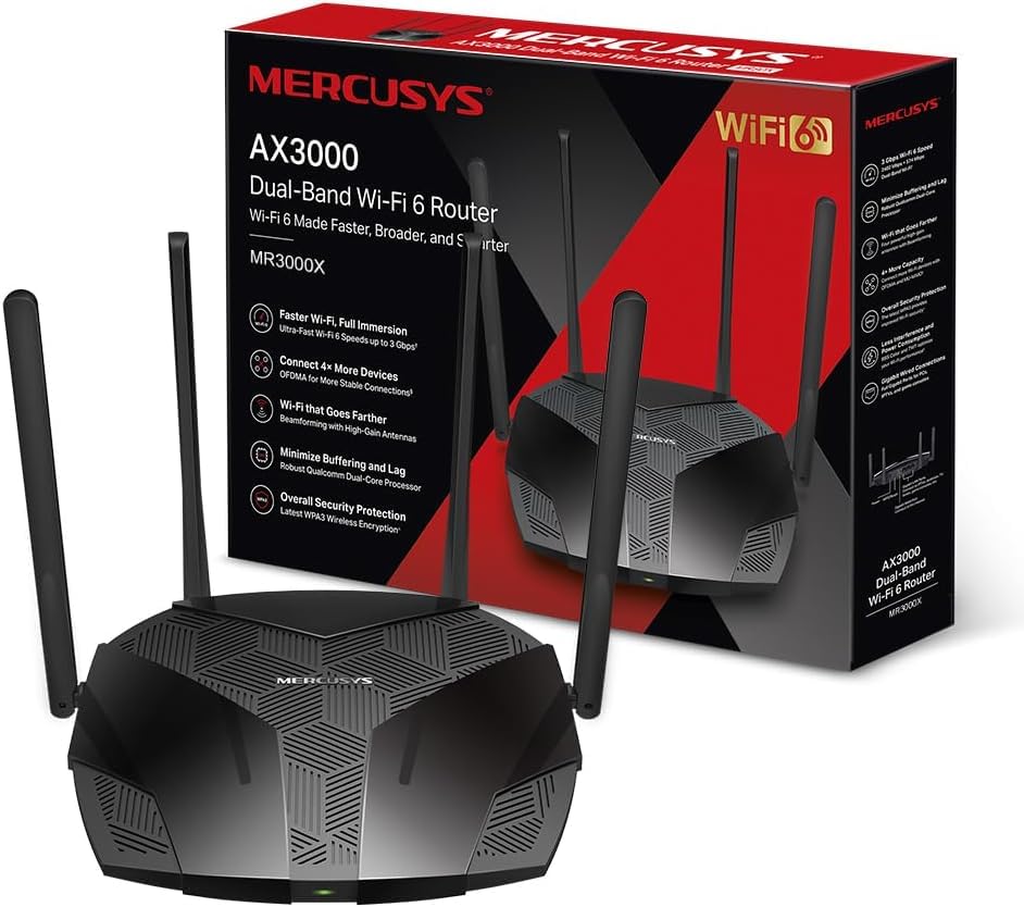 Mercusys TP-Link MR3000X - Router WiFi 6 AX3000Mbps Dual-Band