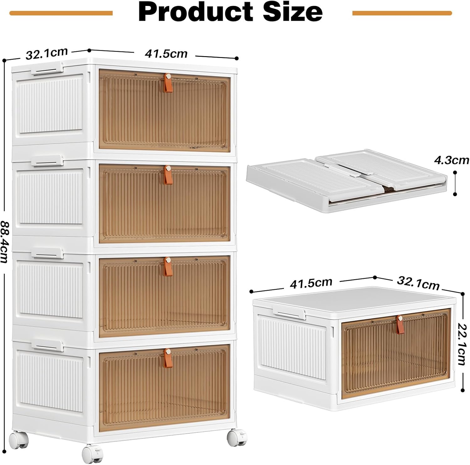 Scatole Plastica con Coperchio 28L*4, Bianco - immagine 2