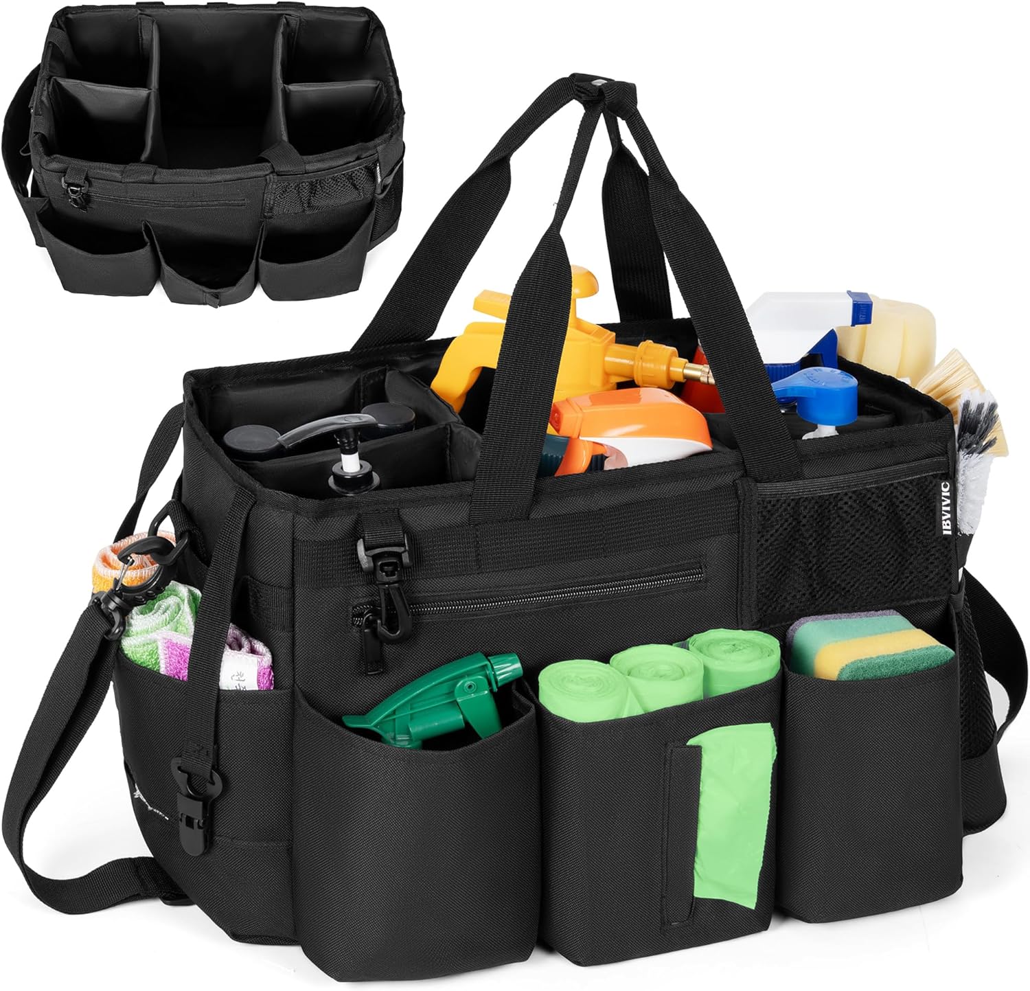 Ouutmee Borsa per la Pulizia Nera 20x38x26cm