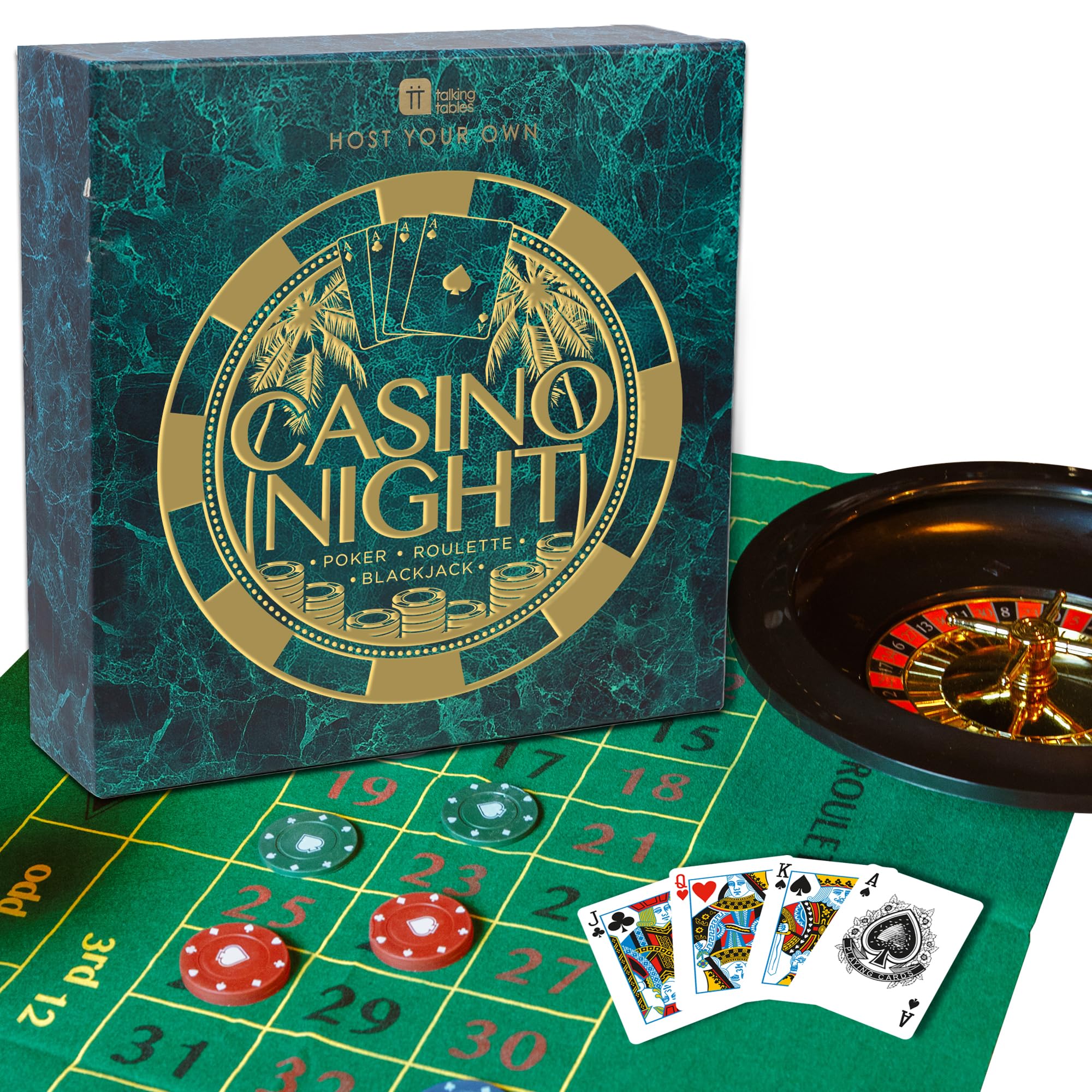 Talking Tables Kit Giochi da Tavolo Adulti Casinò Night