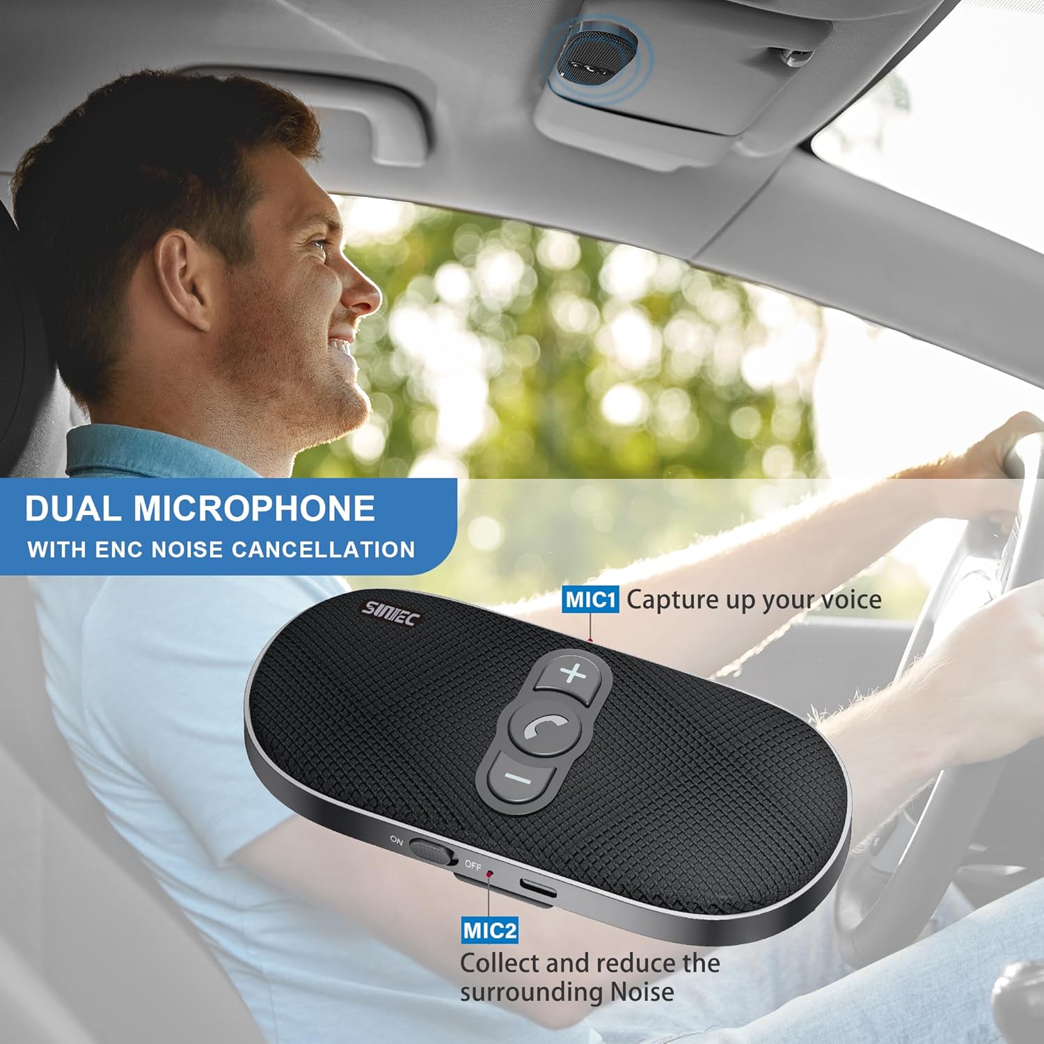 Sunitec Vivavoce Auto Bluetooth 5.1 con Clip - immagine 2