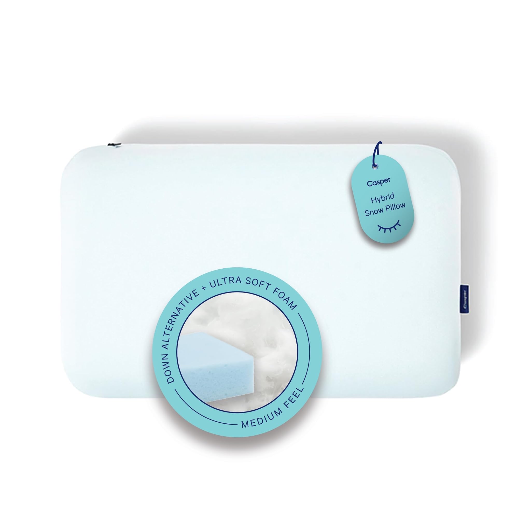 Casper Sleep Hybrid Snow, cuscino king size, bianco