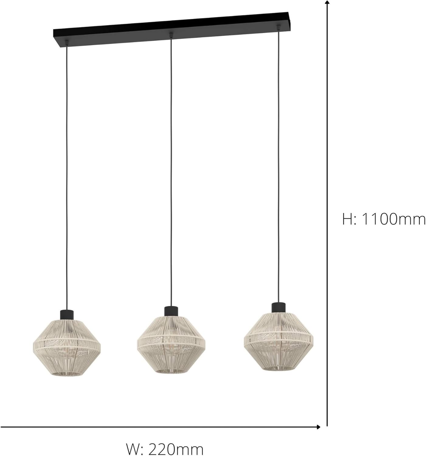 Eglo Lampadario a Sospensione Midsumer 3 Luci - immagine 3