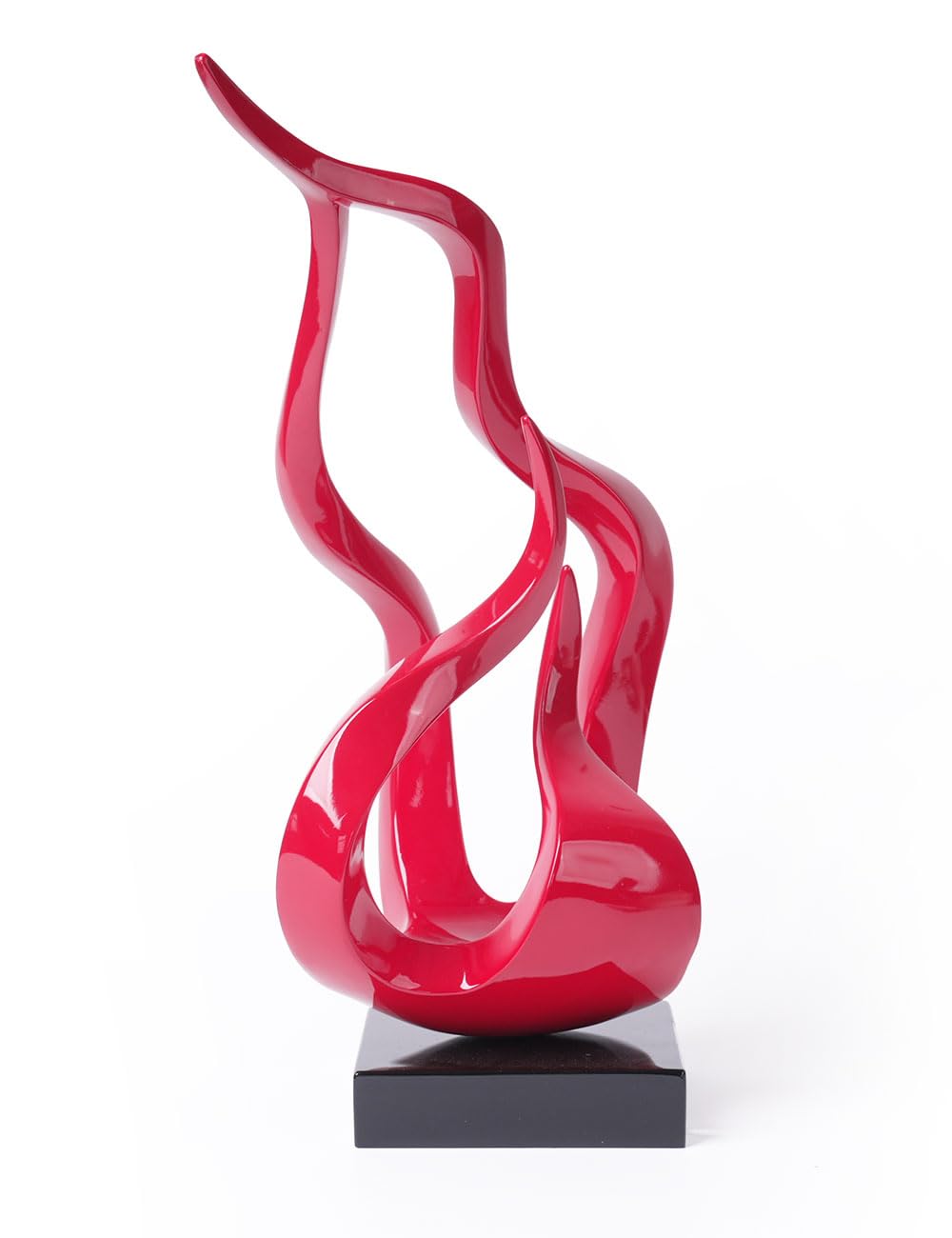 Nenbolec Scultura Moderna Astratta Fiamma 42cm, Rosso
