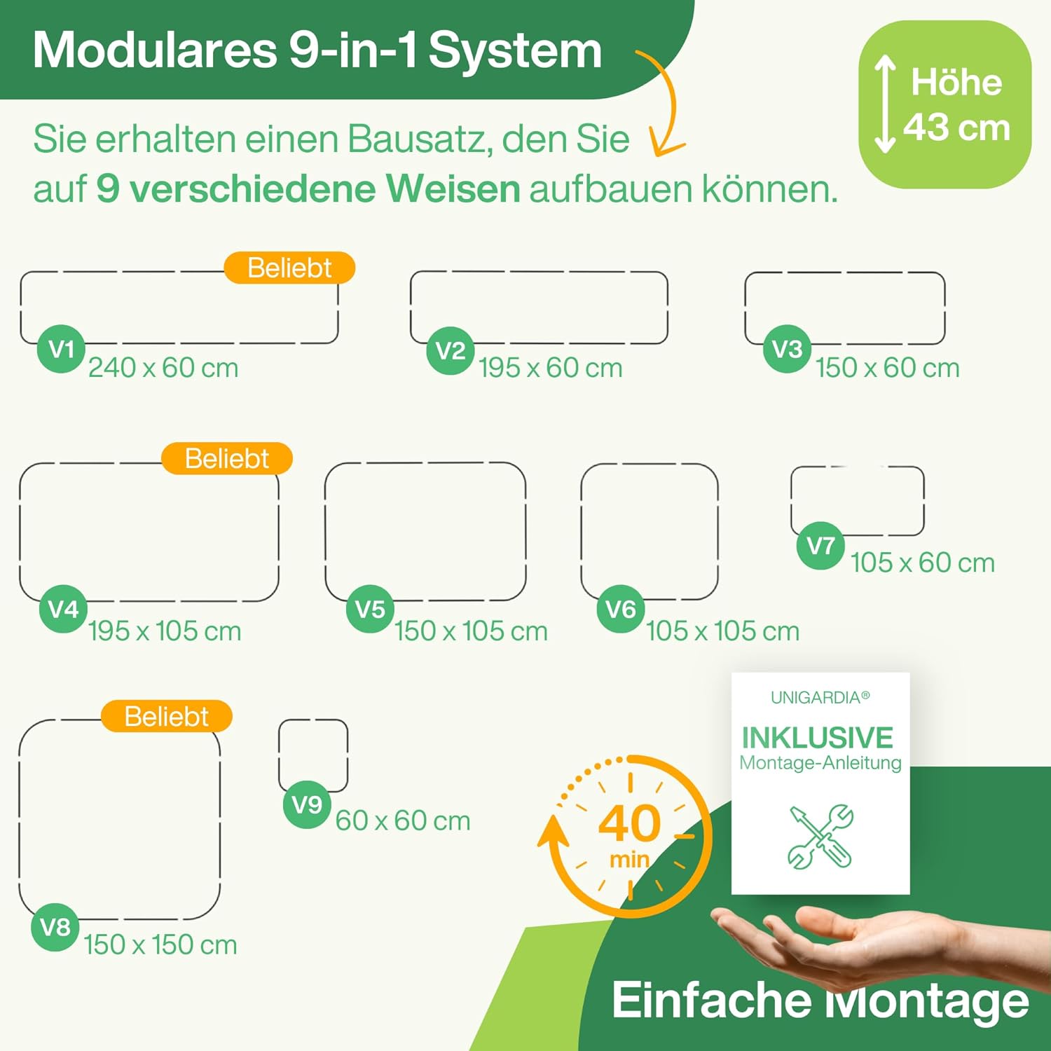 UNIGARDIA Aiuola Rialzata in Metallo 240x60x43 cm, Argento - immagine 3