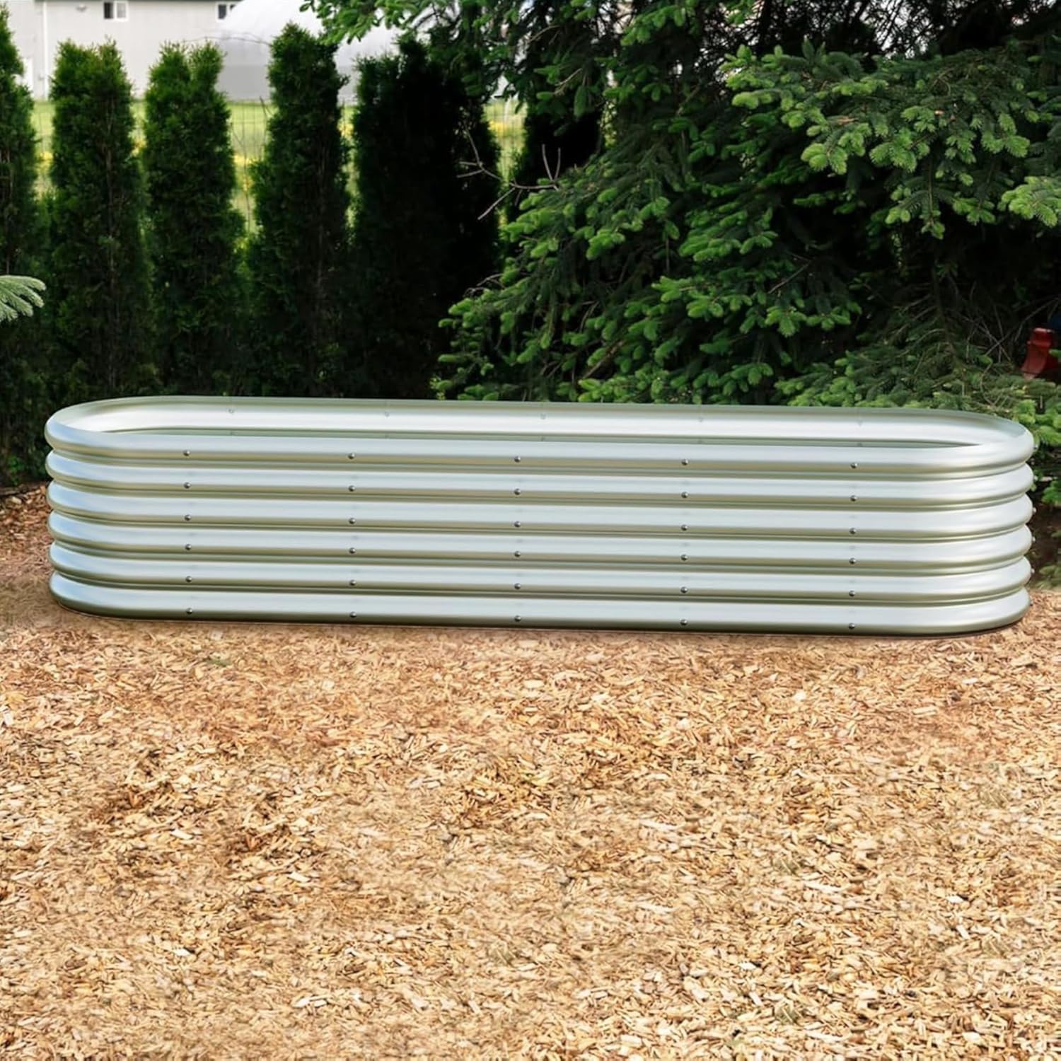 UNIGARDIA Aiuola Rialzata in Metallo 240x60x43 cm, Argento - immagine 6