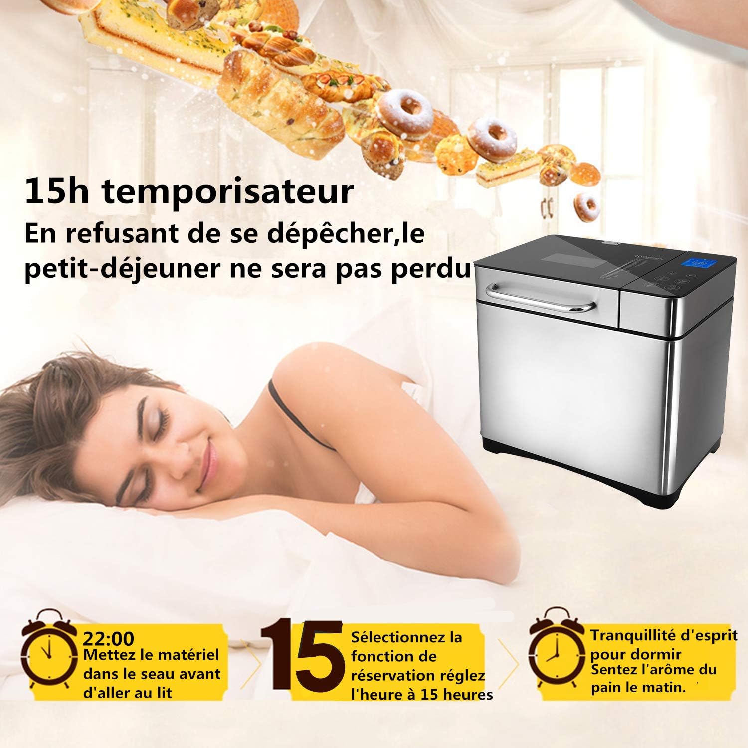 COOCHEER Macchina per il Pane Automatica 19 Programmi - immagine 5