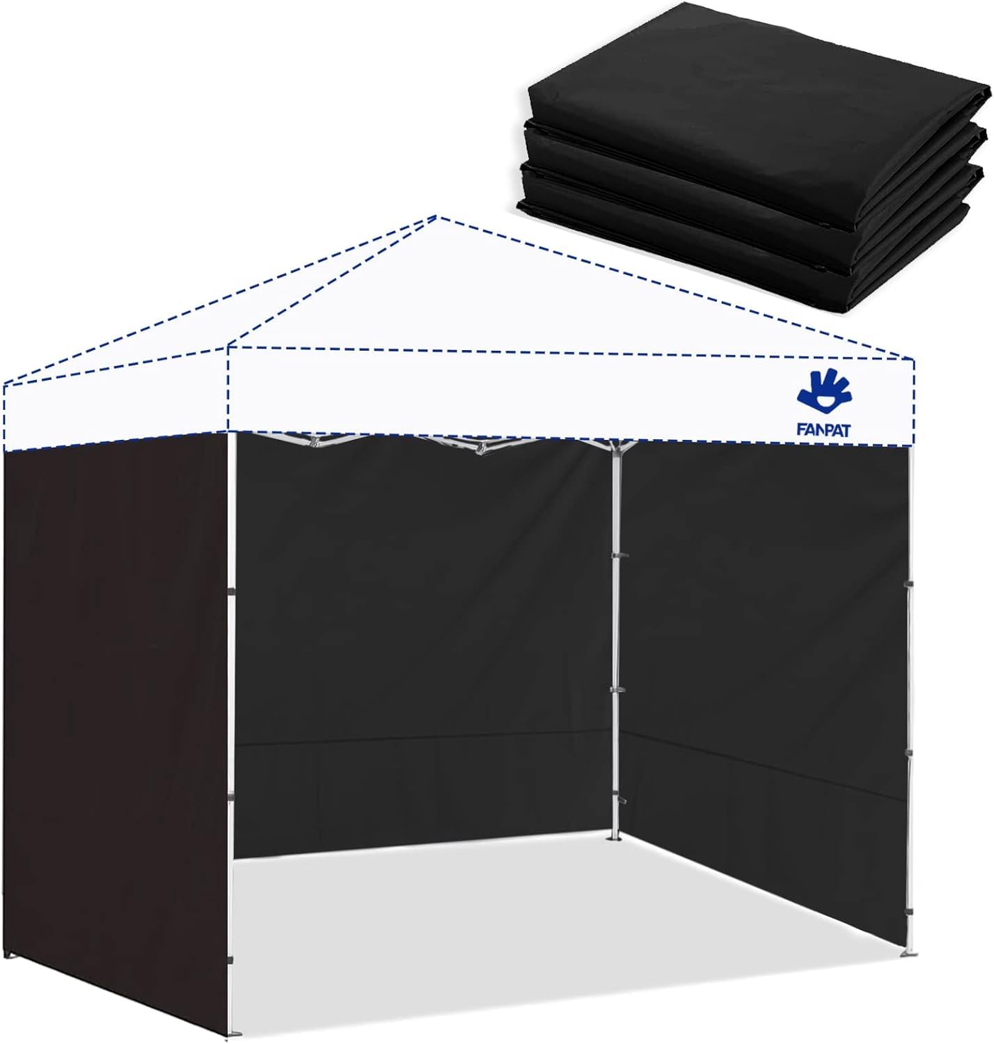 Fanpat 3 Pareti Laterali per Gazebo 3x3m, Nero