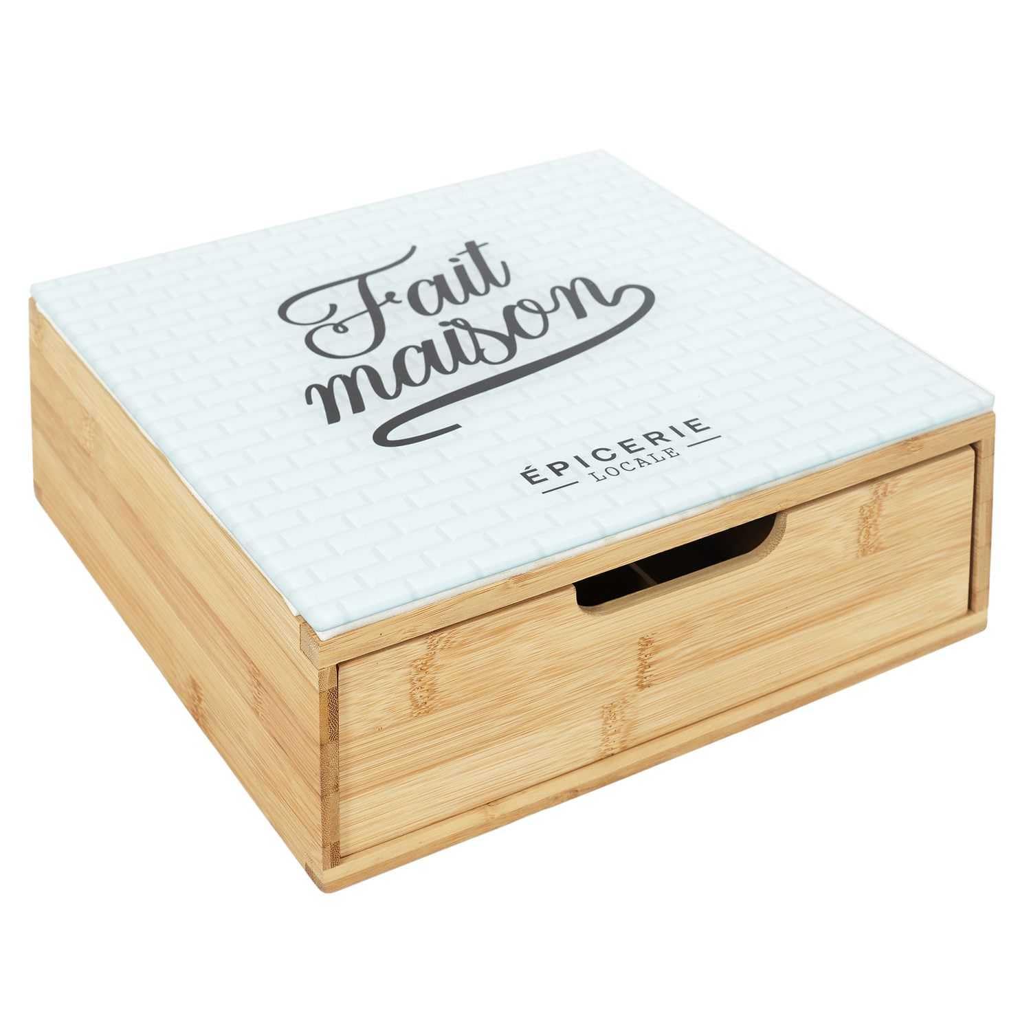 Home Deco Factory Cassetto Porta Capsule Legno e Vetro