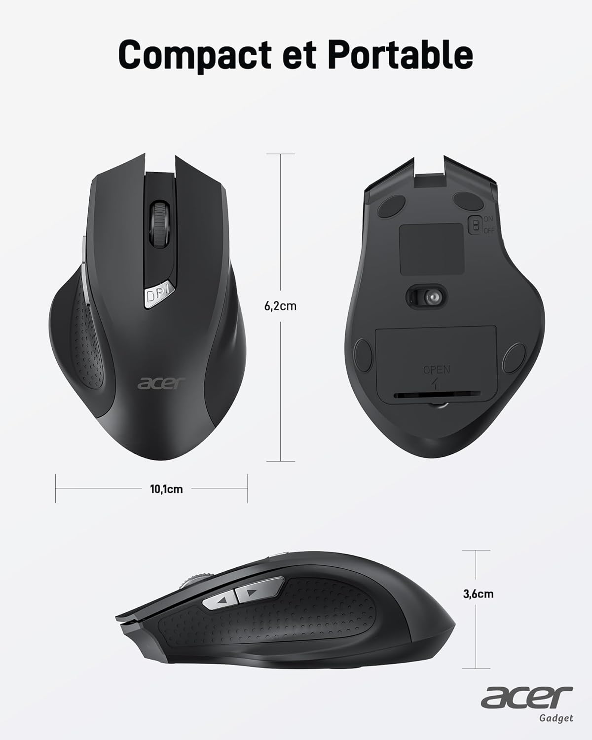 Acer Mouse Wireless USB 2.4 GHz Ergonomico - immagine 9
