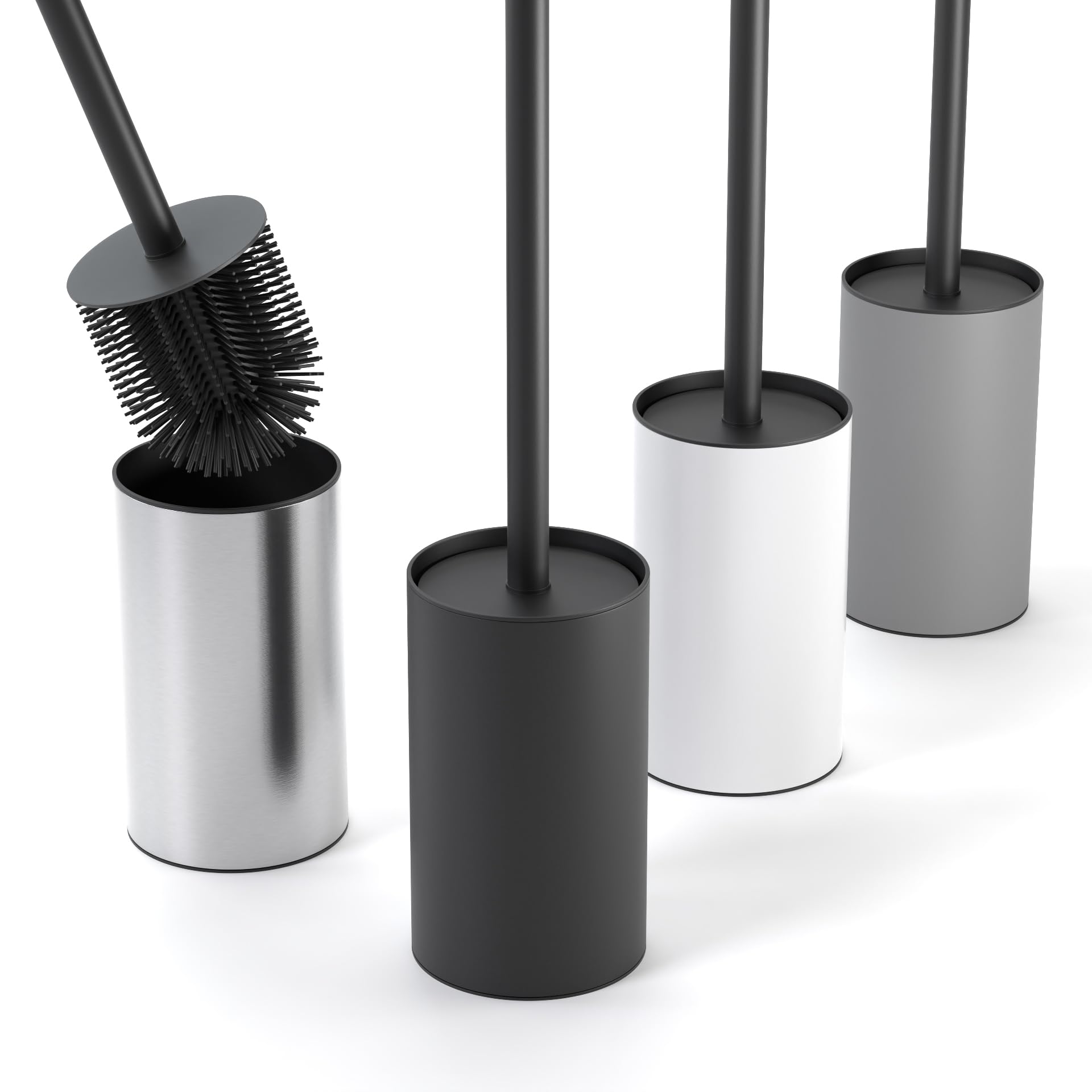 Savega Scopino WC Silicone con Porta Scopino Inox