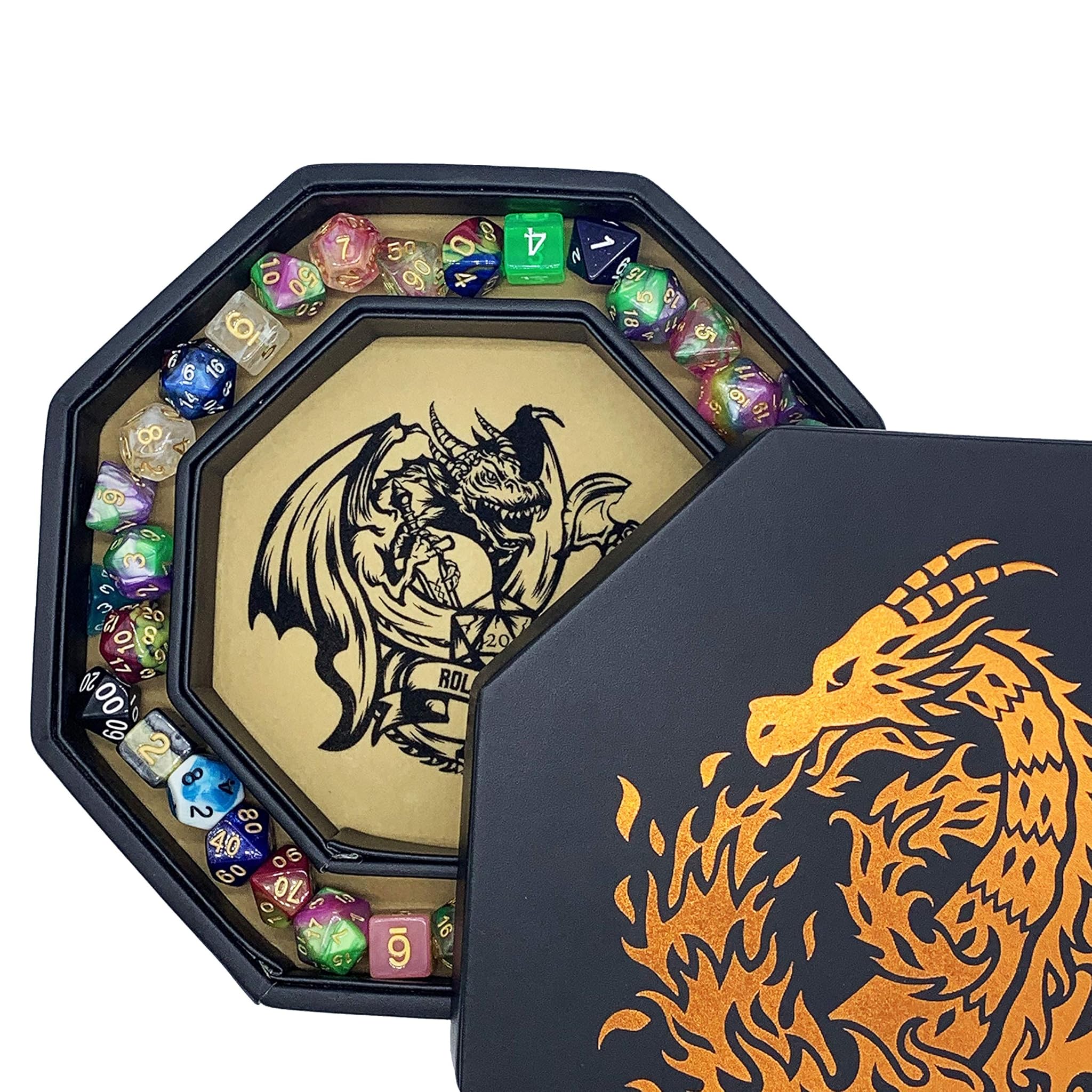 Fantasydice - Fire Dragon - Vassoio per dadi Ottagono 20 cm