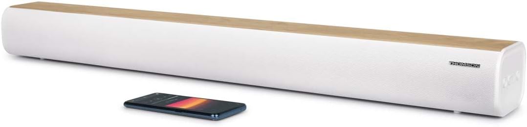 Thomson SB401BT Soundbar 200W - Bluetooth 5.0, Bianco & Legno - immagine 1