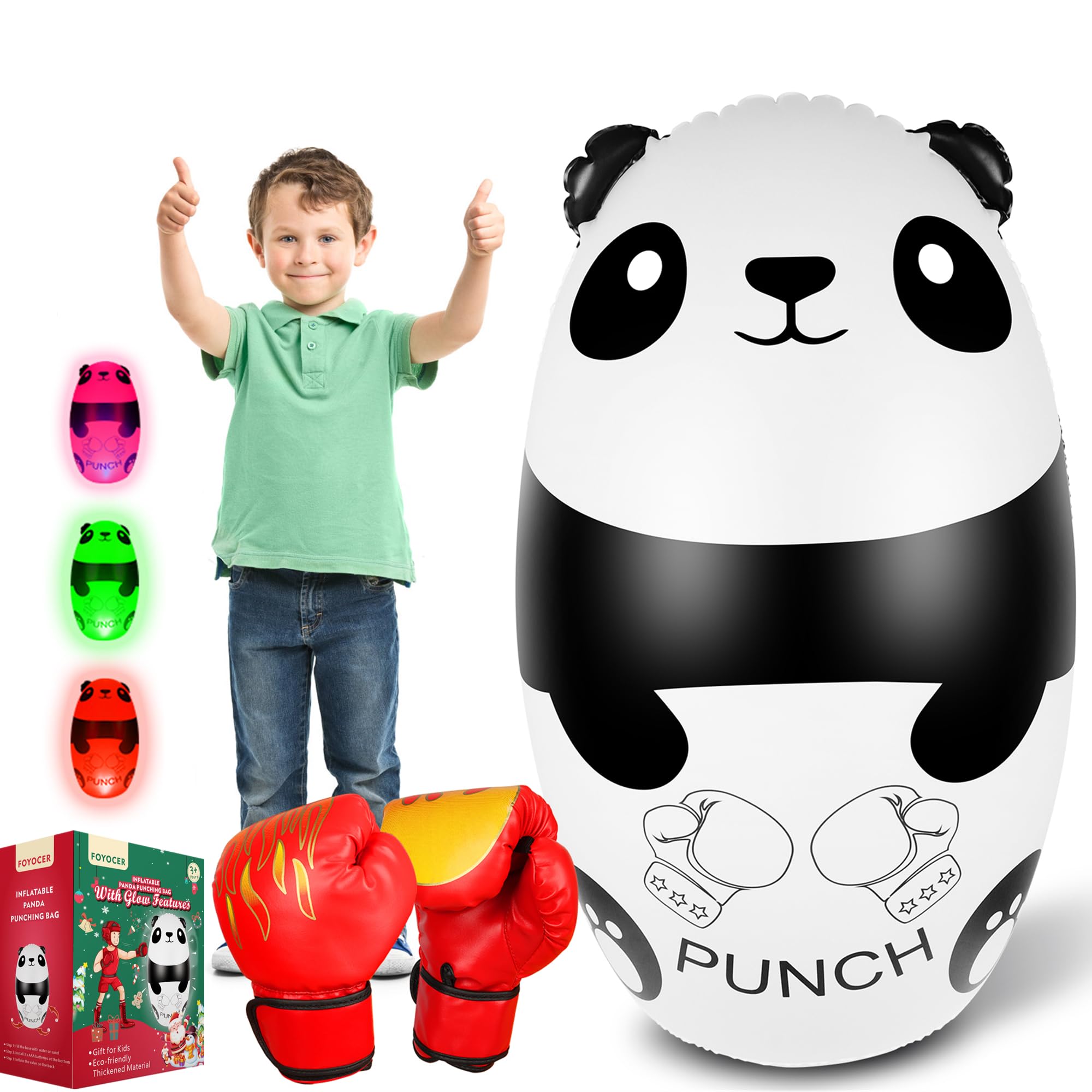 Foyocer Sacco da Boxe Bambini 120cm con Luci LED
