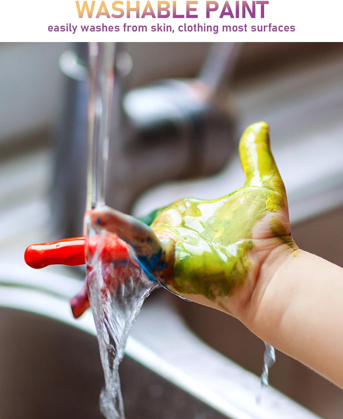 Nicpro 14 Colori Acrilici Lavabili per Bambini 500ml - immagine 3