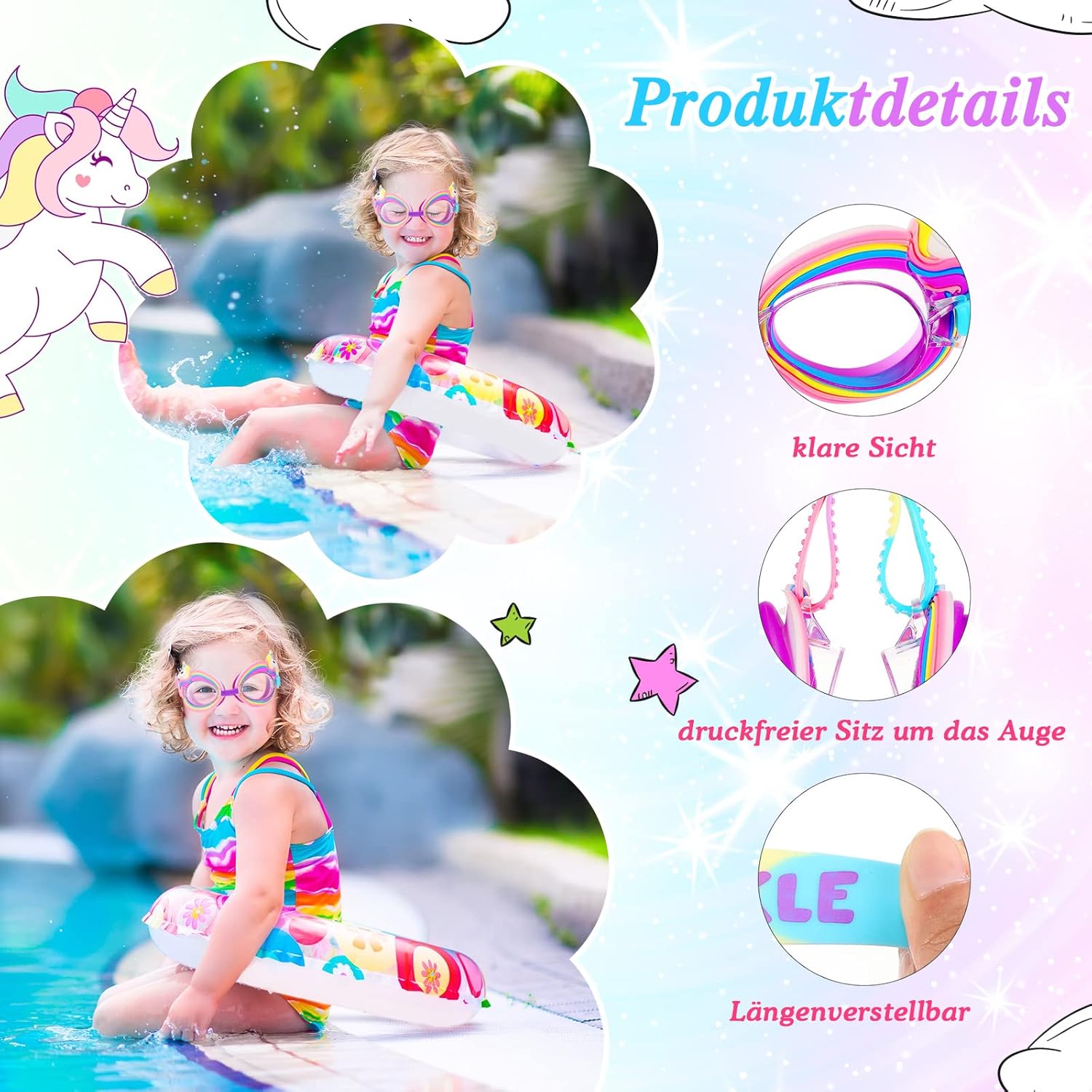 Weewooday Occhialini da Nuoto per Bambini 4-8 Anni - immagine 3