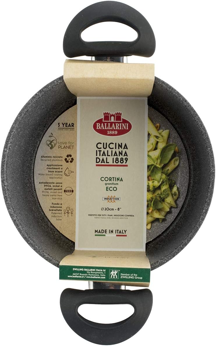 Ballarini Zwilling Casseruola 2 Manici Cortina Granitium Eco Induzione Cm 20 - immagine 2