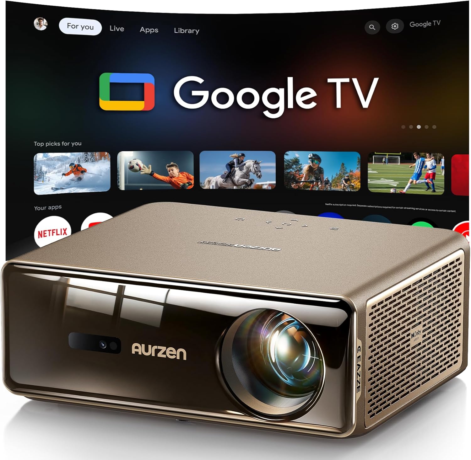 Aurzen EAZZE D1 MAX Proiettore con Google TV 14.0 - immagine 1